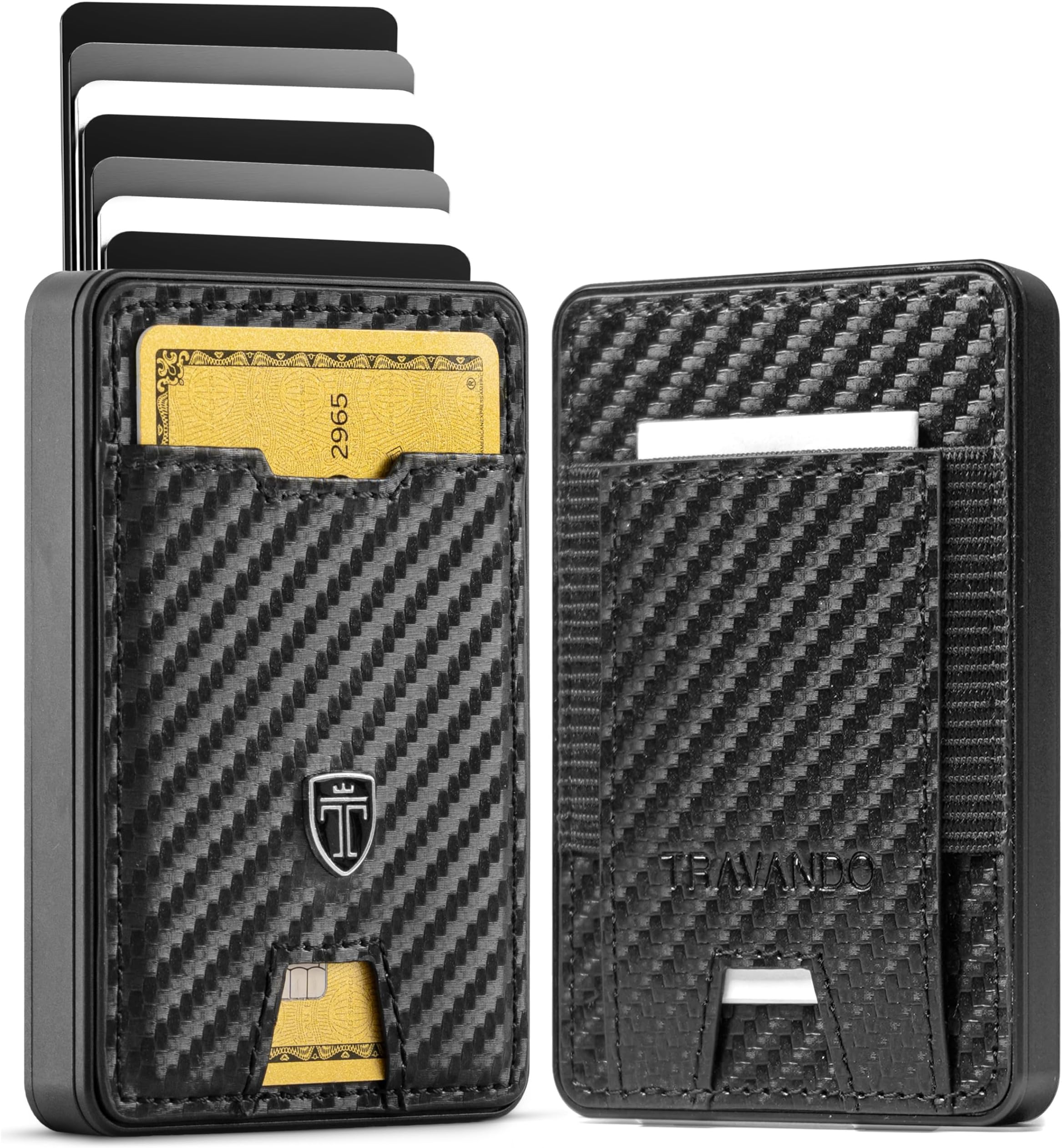 Swype Slim Wallet for Men Metal RFID Blocking Mens Wallet Card Case (XL Carbon)