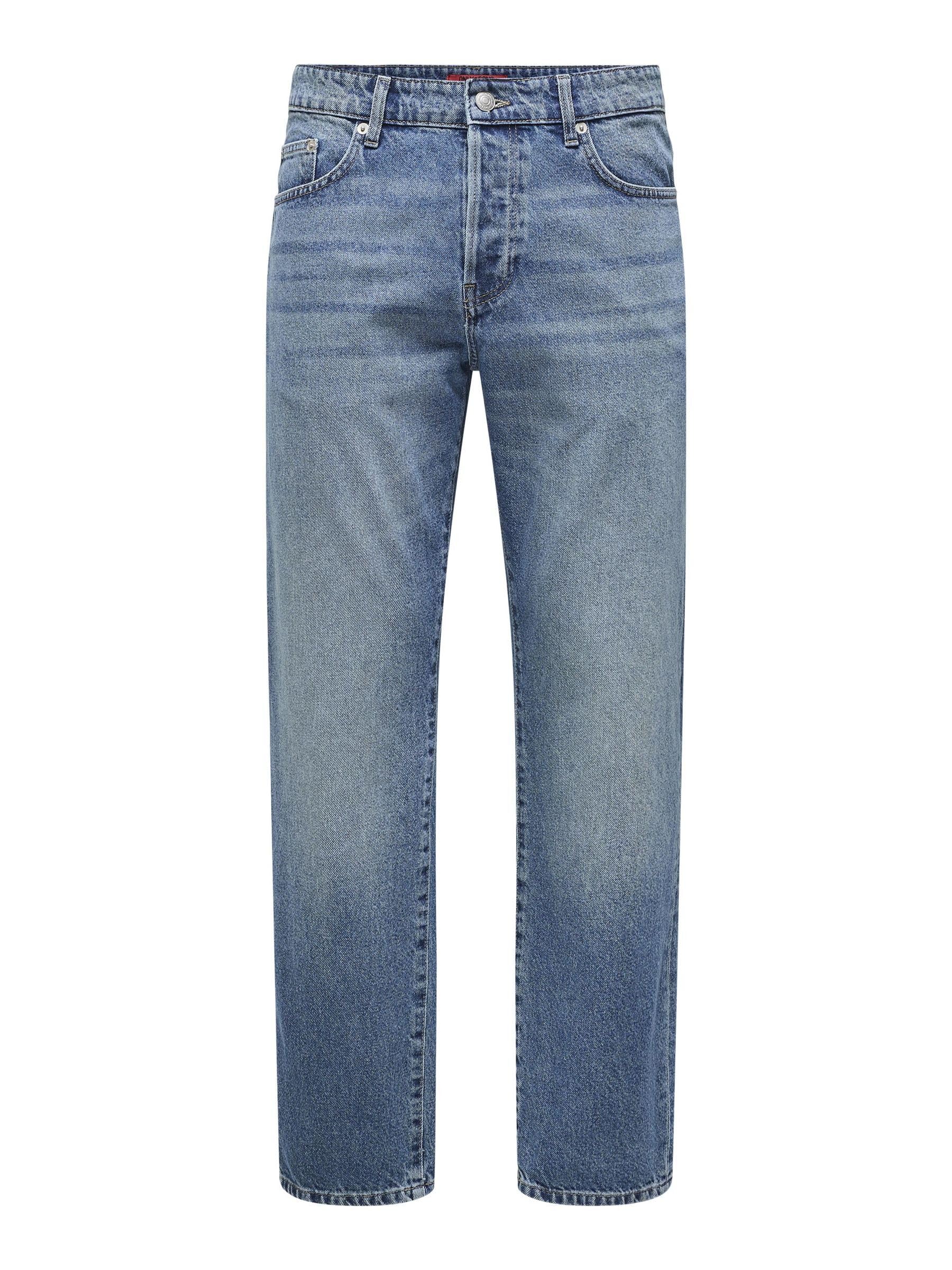 ONLY & SONS Onsedge Straight Box Tai DNM Cbo Noos, Medium Blue (Medium Blue Denim), 33 W/32 L