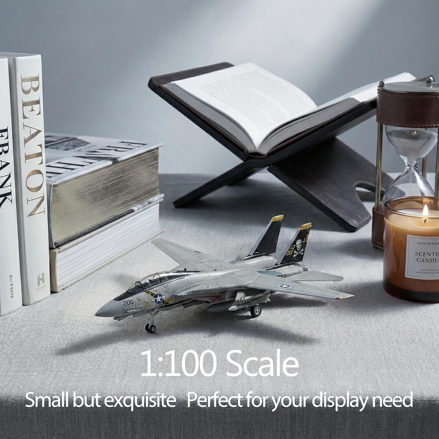 F-14 Tomcat Die-cast Airplanes-1/100 Scale Jolly Rogers Tail Metal Aircraft Model for Collector, Aviation Enthusiast-Premium Collectiable with Display Stand