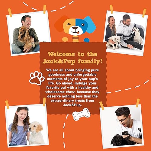Miniatura 7 de Jack&Pup - Palitos de colágeno de carne de res trenzados de 12 pulgadas para perros, sin cuero crudo, masticables de colágeno de larga duración para