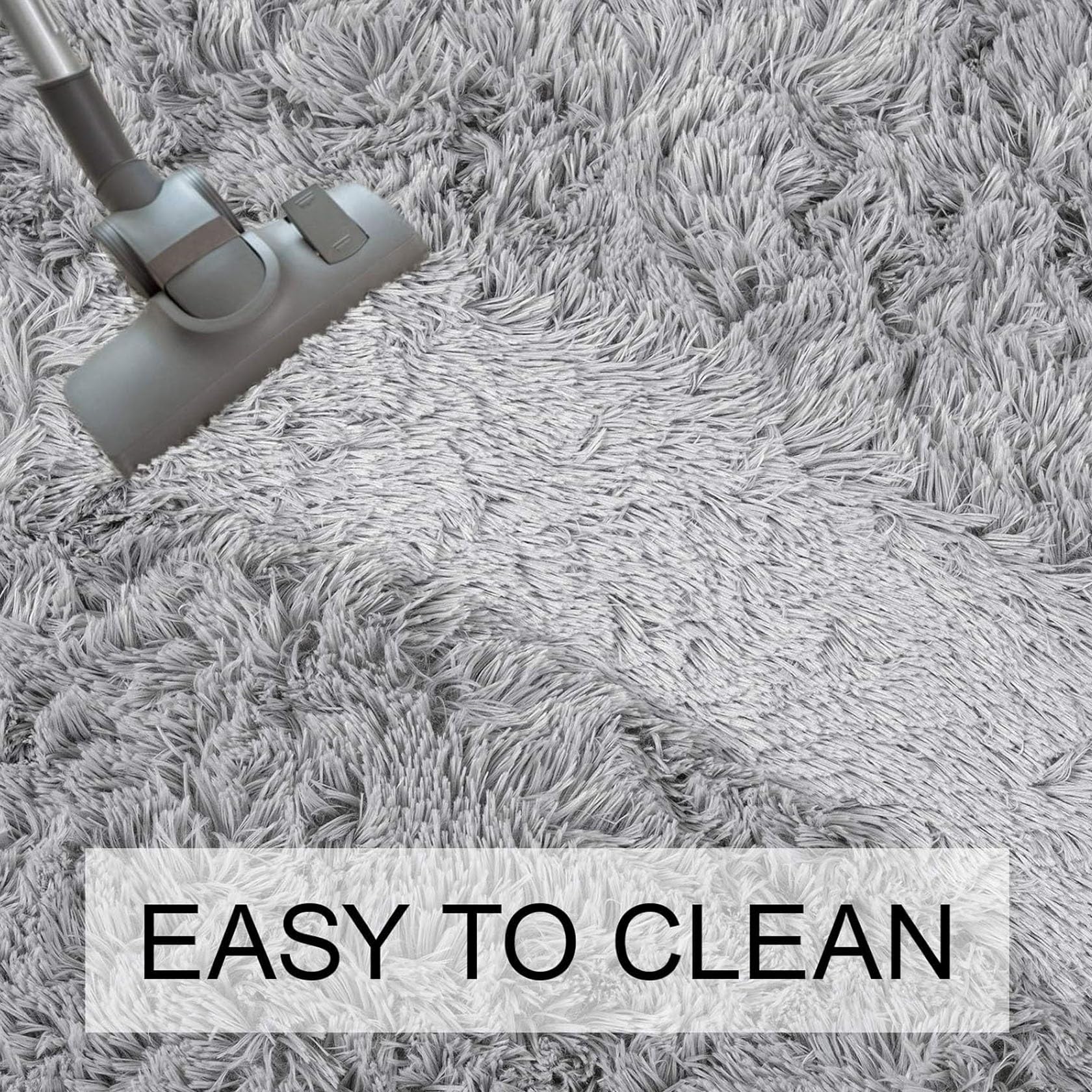 Teppich Kurzflor 65 x 230 cm Anti-Rutsch Unterseite, Super Soft, Felloptik Shaggy Hochflor Teppich Läufer Flur für Schlafzimmer Büro Bereich Dekor, Hellgrau