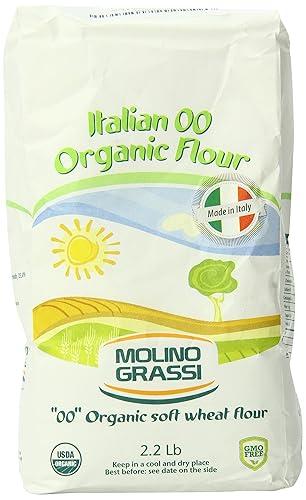 Harina de trigo orgánica USDA italiana Molino Grassi, “00” suave, 2.2 libras