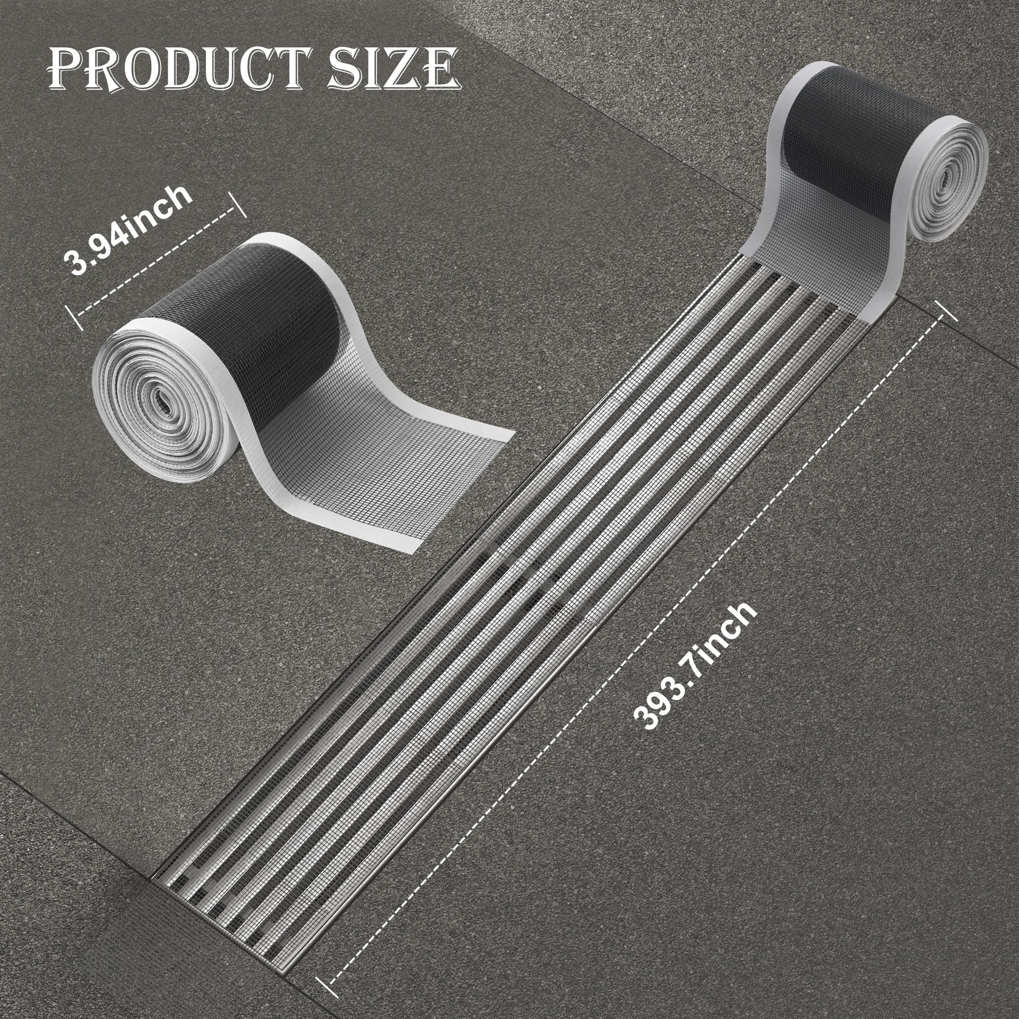 10cm x10m Raccogli Capelli Doccia, Adesivi a Rete, Retina per Scarico Doccia Capelli con Spatola di Plastica, Filtro Doccia Capelli, Filtro Capelli Doccia per Bagno Vasca Cucina Doccia