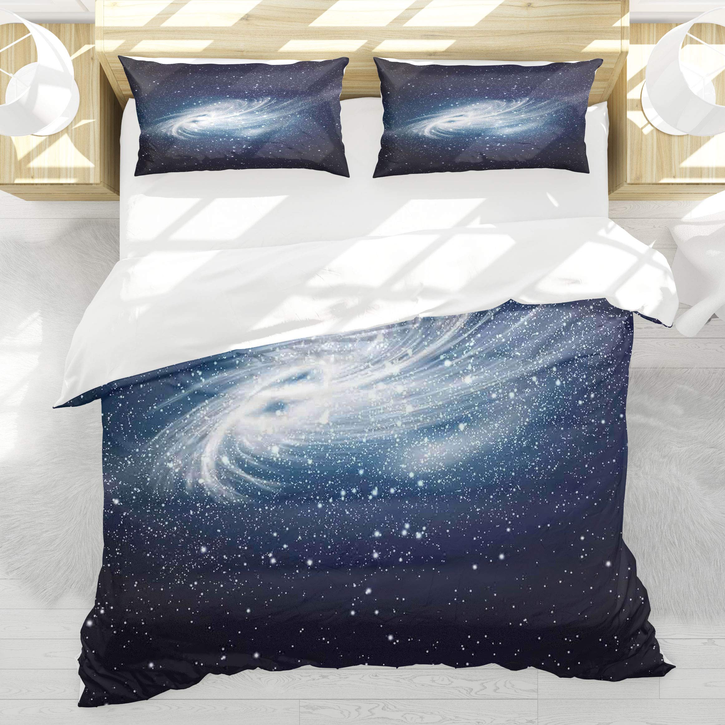 Univers moderne housse de couette galaxie contre les parures de lit ternes et sans style