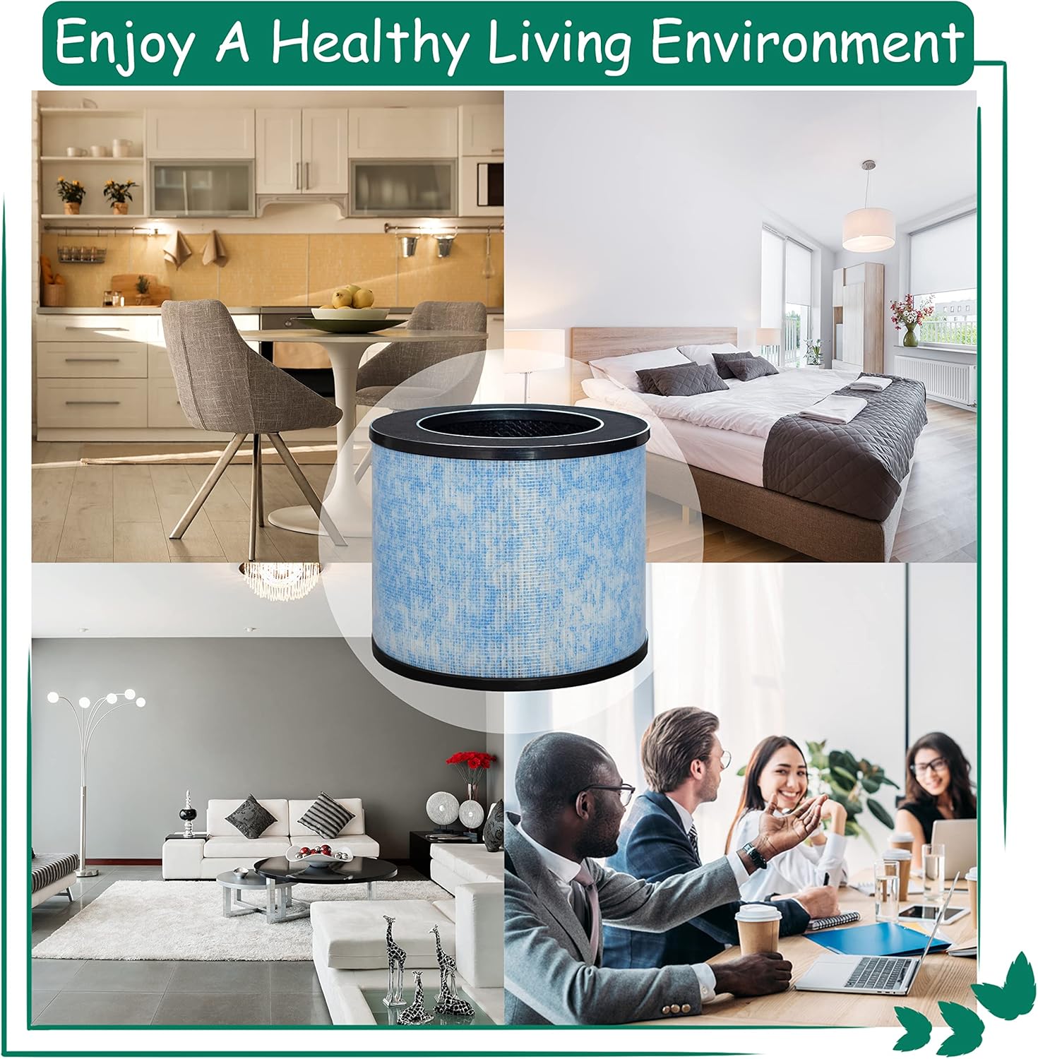 F100 Filter Replacement, Compatible with Instant® AP100 Small Air Purifier, H13 Grade True HEPA Filter with Antimicrobial Coating and Activated Carbon Filter, 2 Pack - Image 4