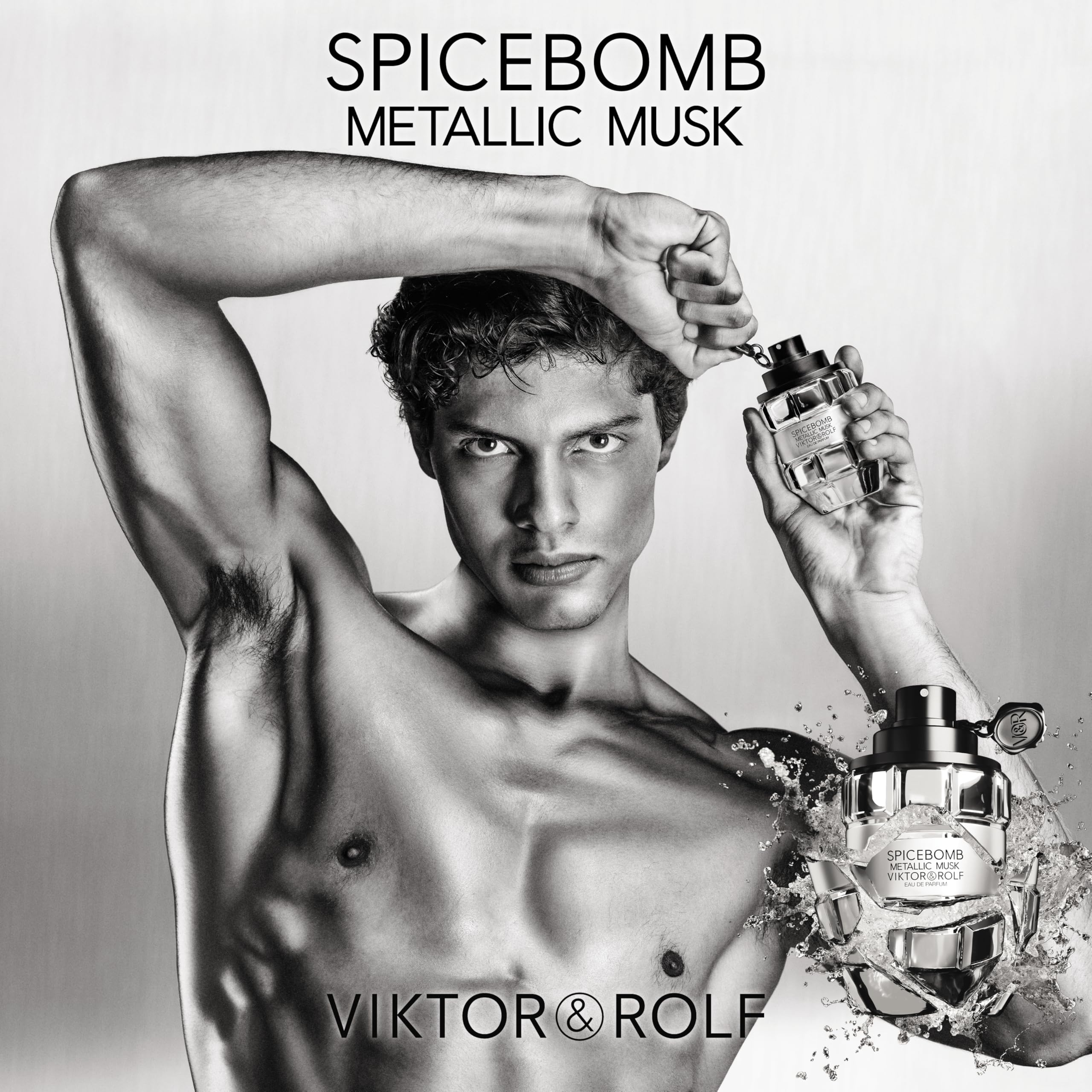 Viktor&Rolf - Spicebomb Metallic Musk - Eau de Parfum - Cologne for Men - Ambery Fragrance - With Warm Musk, Silver Suede & Black Pepper -: 3.4 Fl Oz (Pack of 1)