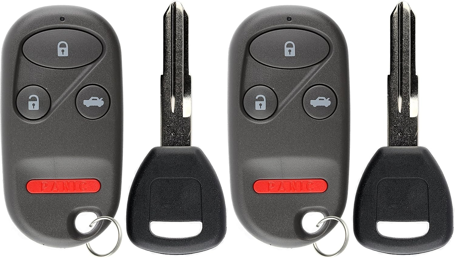 KeylessOption Keyless Entry Car Remote Fob With Uncut Ignition Transponder Key Replacement For KOBUTAH2T (Pack of 2)