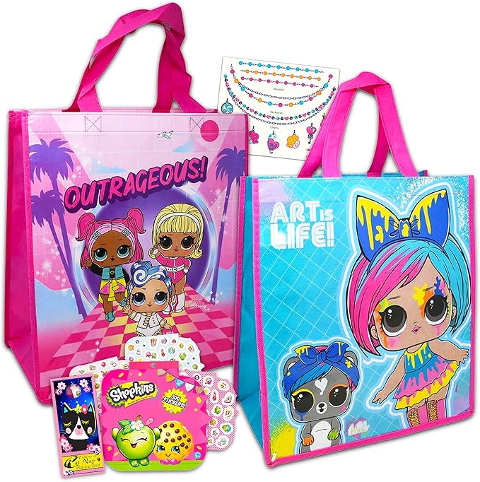 LOL Surprise Tote Bag Set LOL Party Supplies 2 Pack LOL