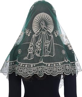 Mantilla Veils for Church Catholic, Spanish D Shape Virgin Mary Lace Chapel Veil, Latin Mass Head Coverings for Women