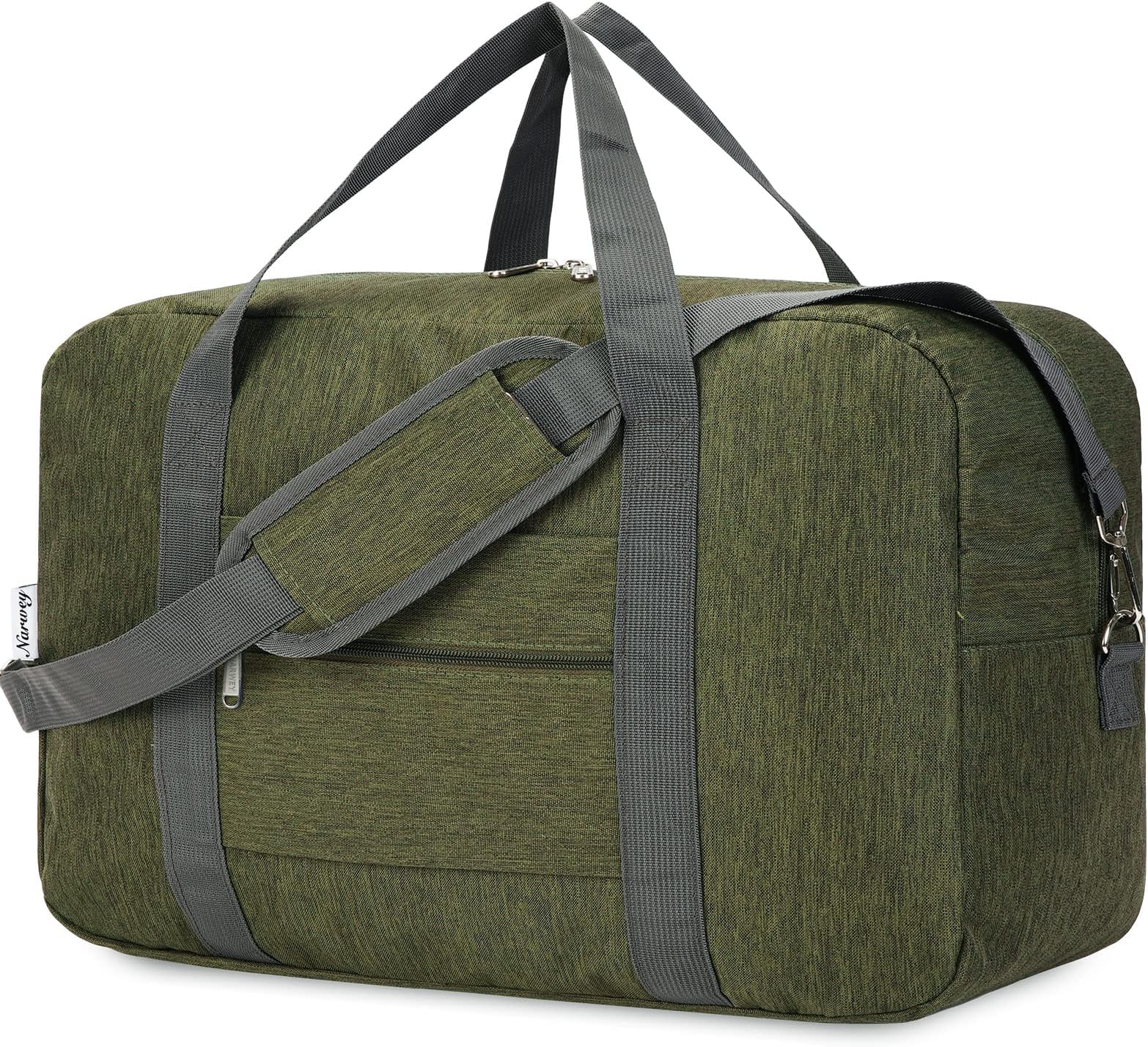 Large Cabin Bag 56x45x25, Weekend Overnight Bag for Women, Holdall Hospital Bag for Women, Travel Duffel Bag Carry on Luggage for Men 40L (Army Green)