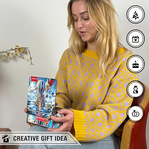 Miniatura 6 de Rompecabezas de madera para adultos, rompecabezas de globo aerostático de 250 piezas, rompecabezas de madera de 9.4 x 9.4 pulgadas para adultos,