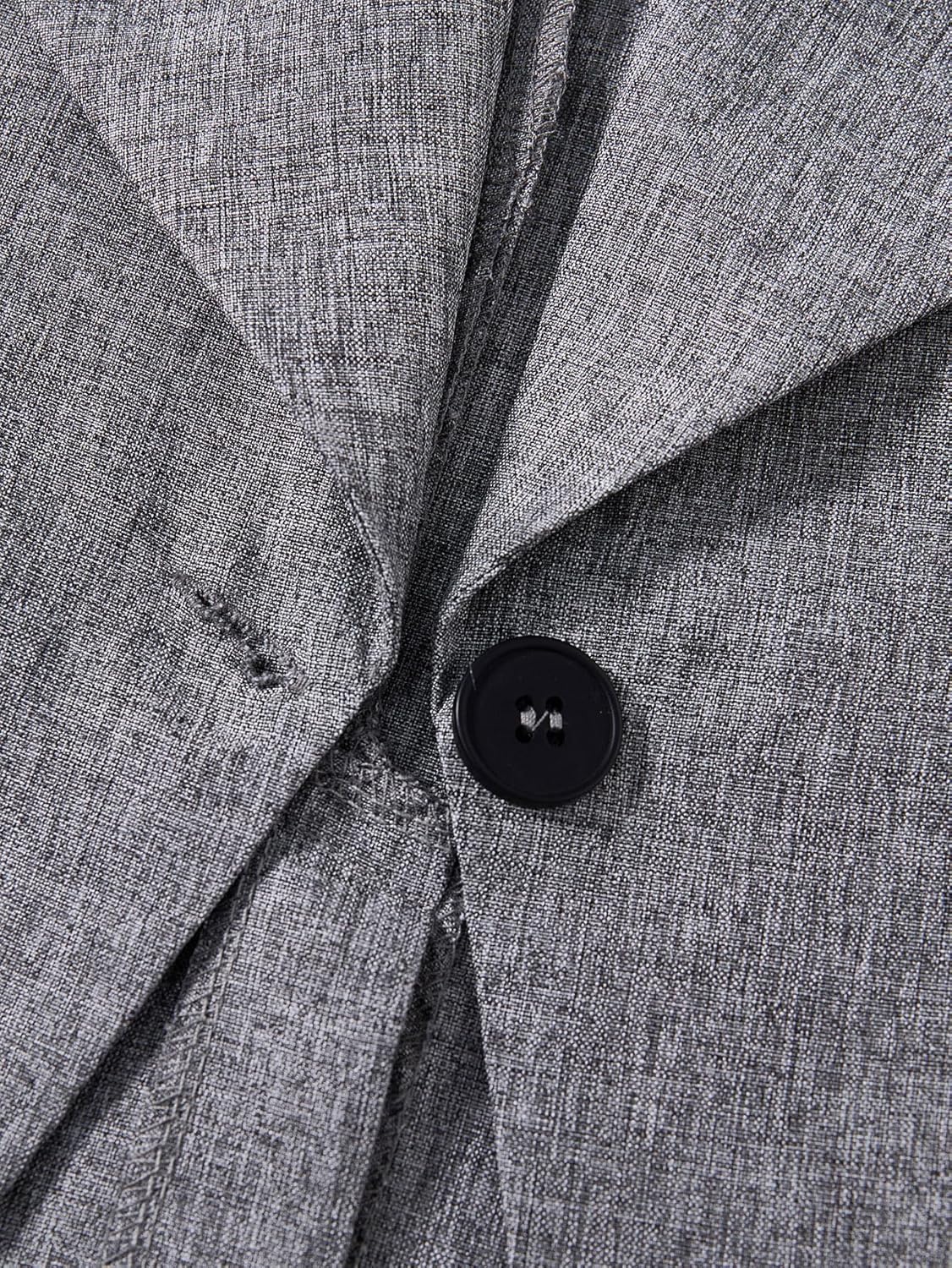 Women's Ruched Sleeve Button Blazer Elegant Shawl Collar Suit Jackets Business Casual Outfits - Image 4