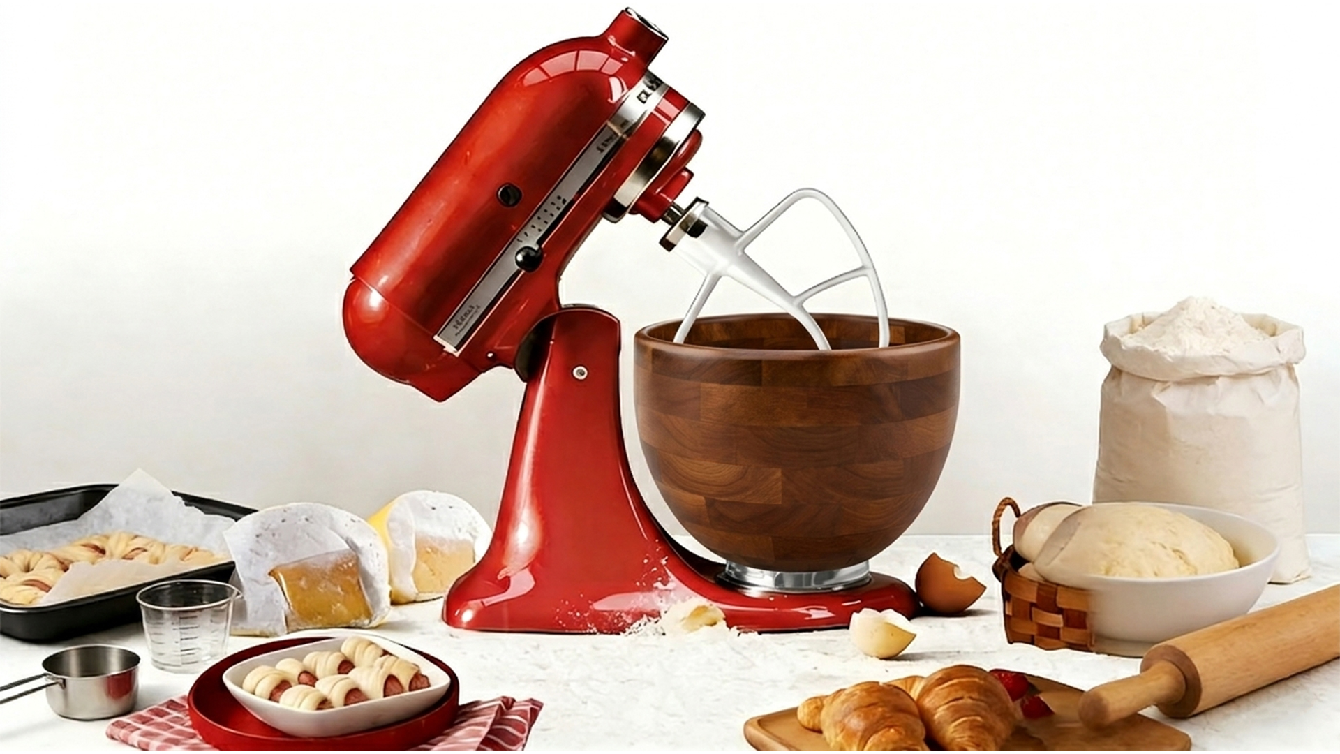 Tazón de Madera para Batidora 4.5-5 QT con Base de Acero miniatura 7