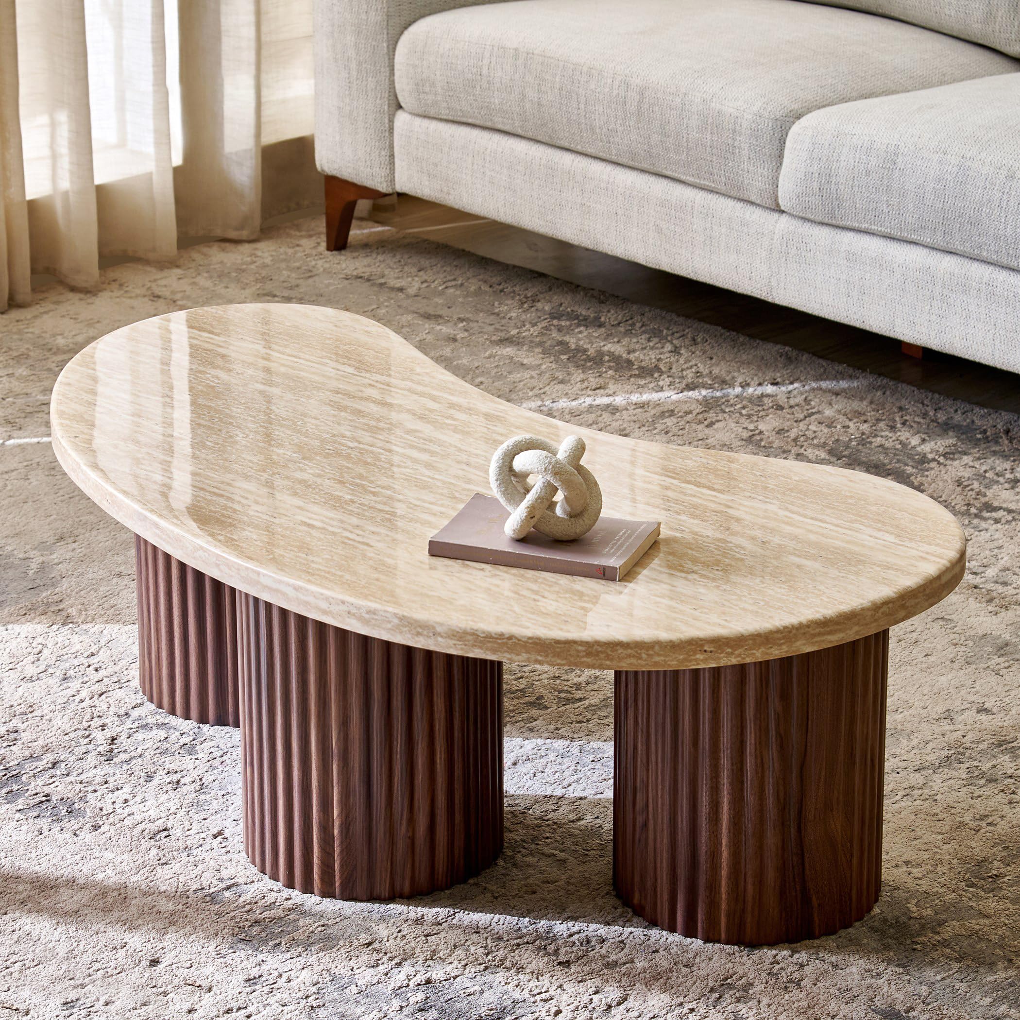 Home Centre | Sundried Sanctuary Faux Marble Top Coffee Table - Walnut| Faux Marble-image-44