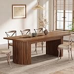 Tribesigns 78.7" Extra Long Dining Table for 6-8 People, Large Farmhouse Kitchen Table with Wooden Tabletop, Rustic Style Rectangular Dinner Table for Dining Room, Kitchen, Living Room, Walnut