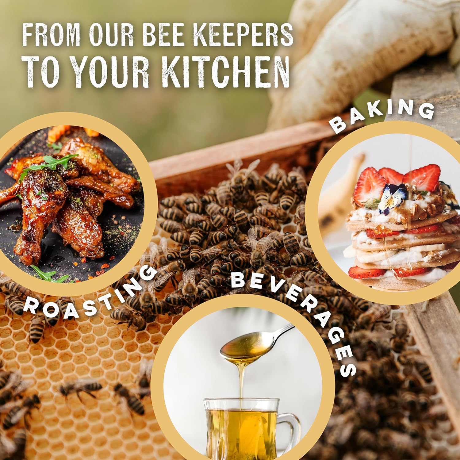 Goshen Honey Extremely Raw Buckwheat Dark Honey - Unfiltered, Unprocessed, Pure & Natural from Amish Country in the USA - Rich Flavor for Tea, Cooking, Wellness - Dairy & Gluten Free - 454g/16Oz