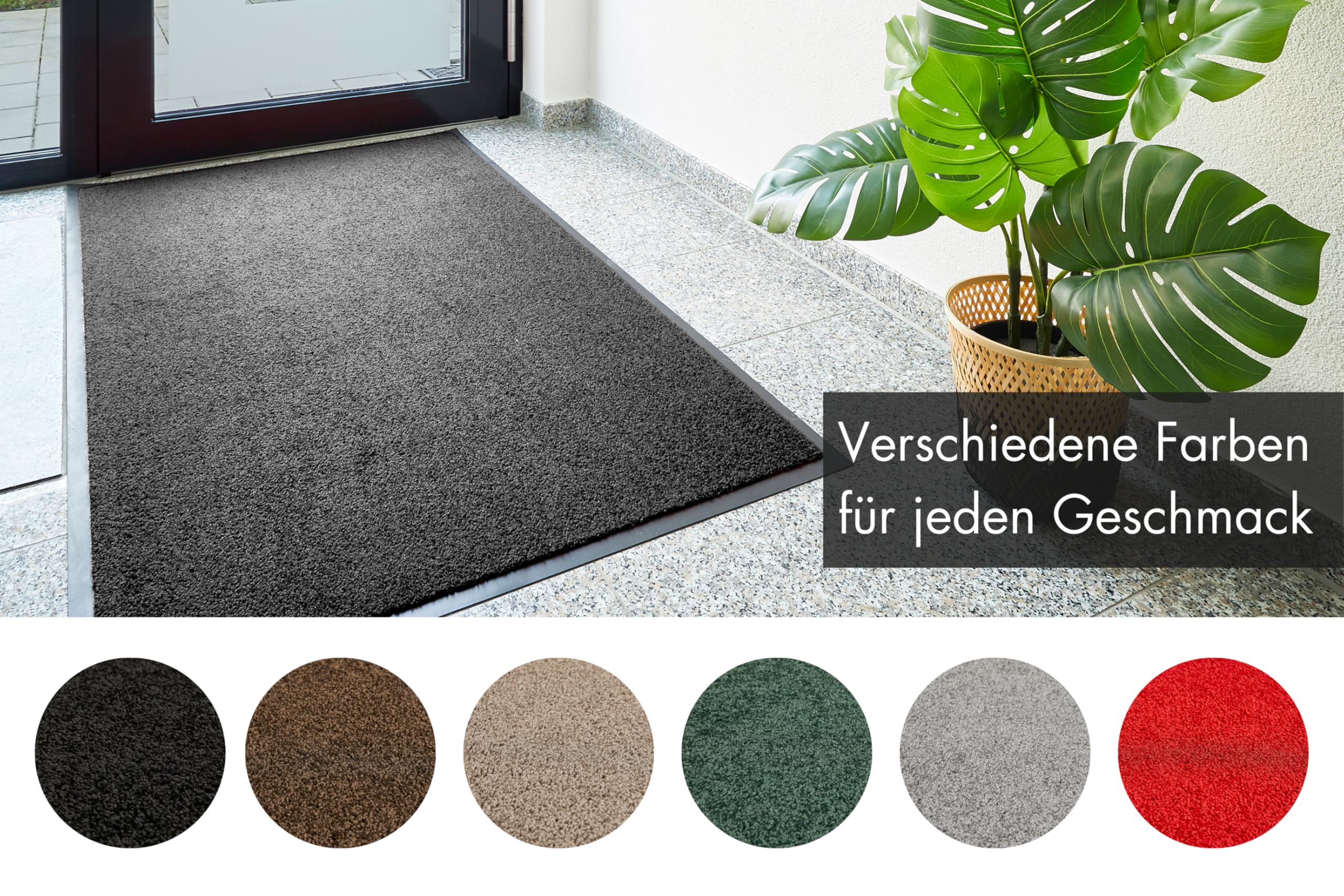 andiamo Felpudo Verdi – Felpudo para la Entrada de la casa – Ideal como Felpudo Interior o como Felpudo en Exteriores Cubiertos – Felpudo para Puerta de casa 90 x 150 cm, Color Negro 2