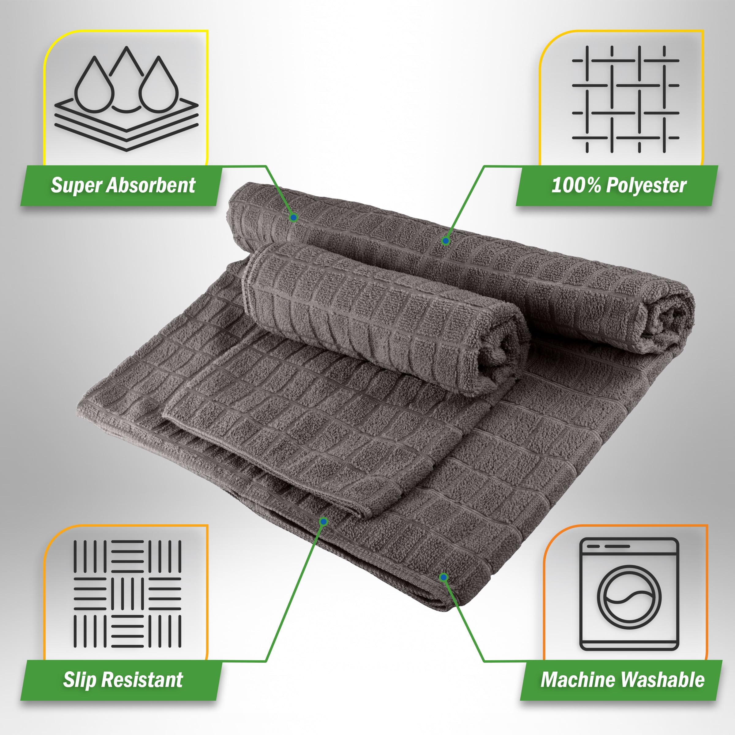NEW | Wakeman Yoga Mat Towel And Gym Towel Set - 2-Piece Non - View #5