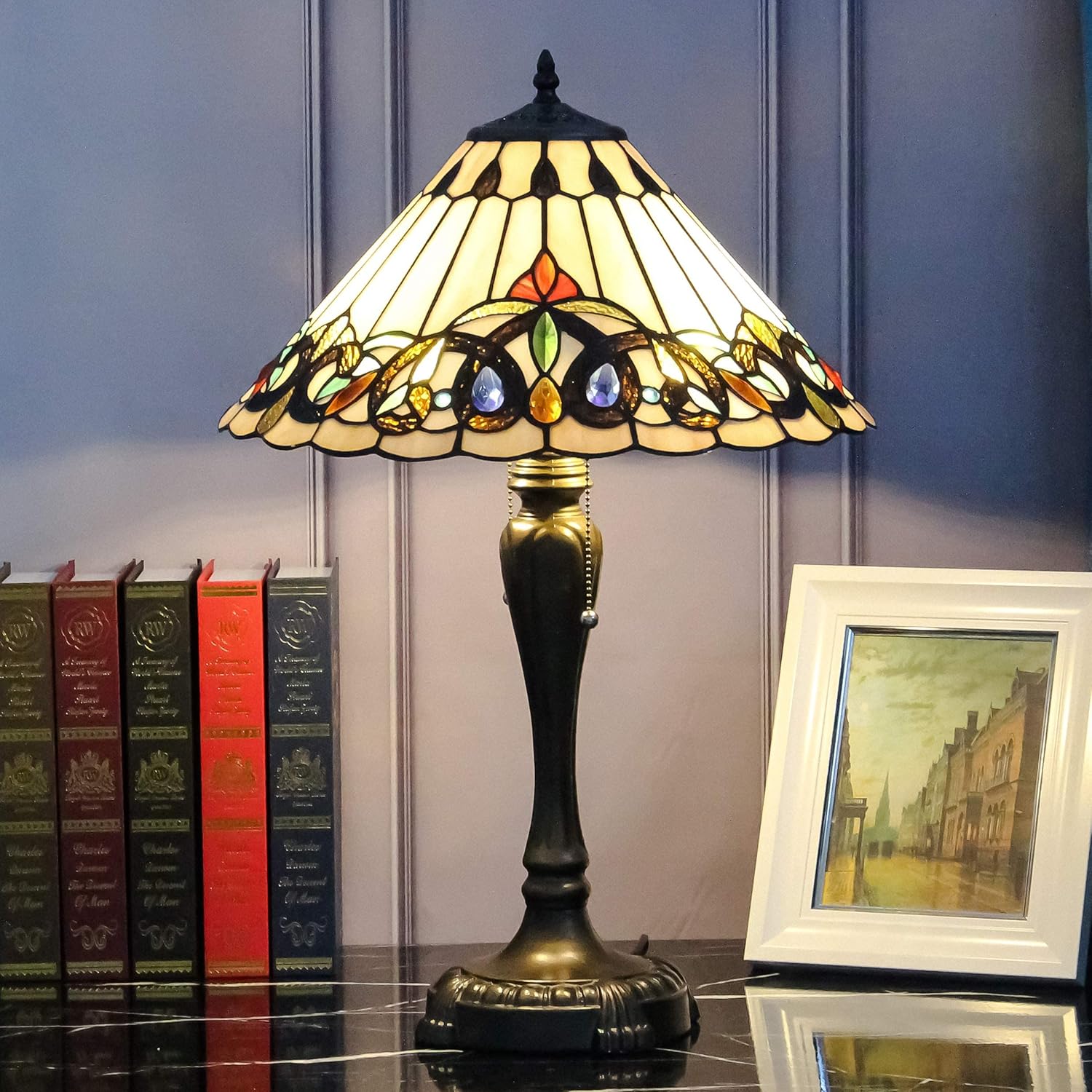 Suреr Bіg Clеаrаnсе! Stained Glass Style Lamp Table Light Baroque Multiple Color Mix and Antique Brass Finish Metal Lamp Base 16 Inches Wide 25 Inches Tall for Living Room Bedroom Dormitory EFFORTINC.COM Crаzу Dеаlѕ Stained Glass Style Lamp Table Light Baroque Multiple Color Mix and Antique Brass Finish Metal Lamp Base 16 Inches Wide 25 Inches Tall for Living Room Bedroom Dormitory EFFORTINC.COM