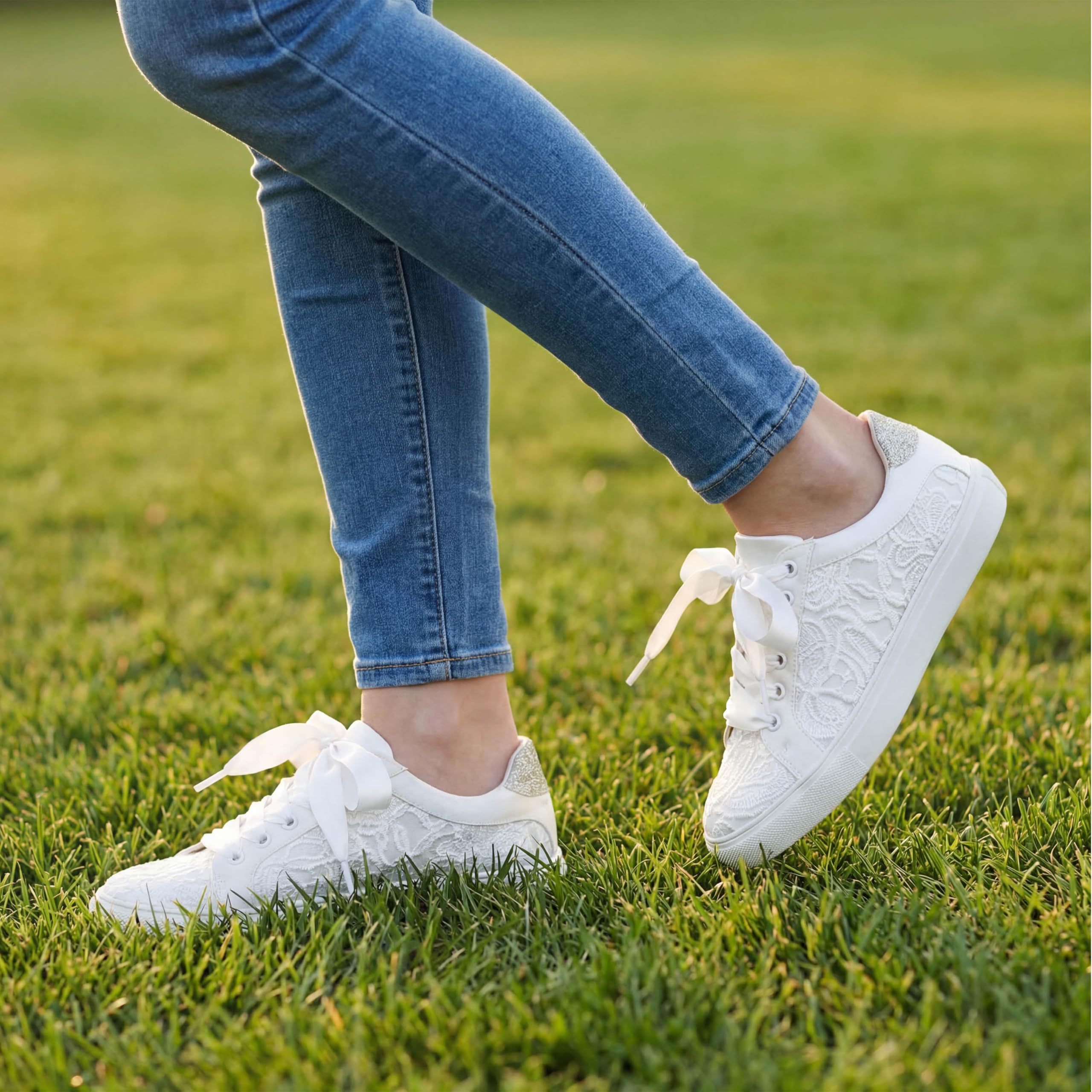 JIAJIA 8833 Zapatos de Boda Zapatillas de Novia Planas Tenis de Novia Zapatillas de Encaje - Personalización Disponible