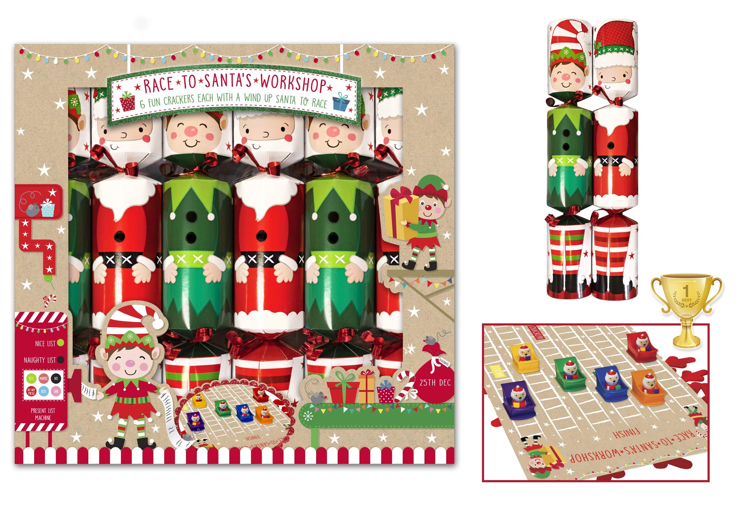 Rsw - Racing To Santa's Workshop Crackers - Pack Of 6