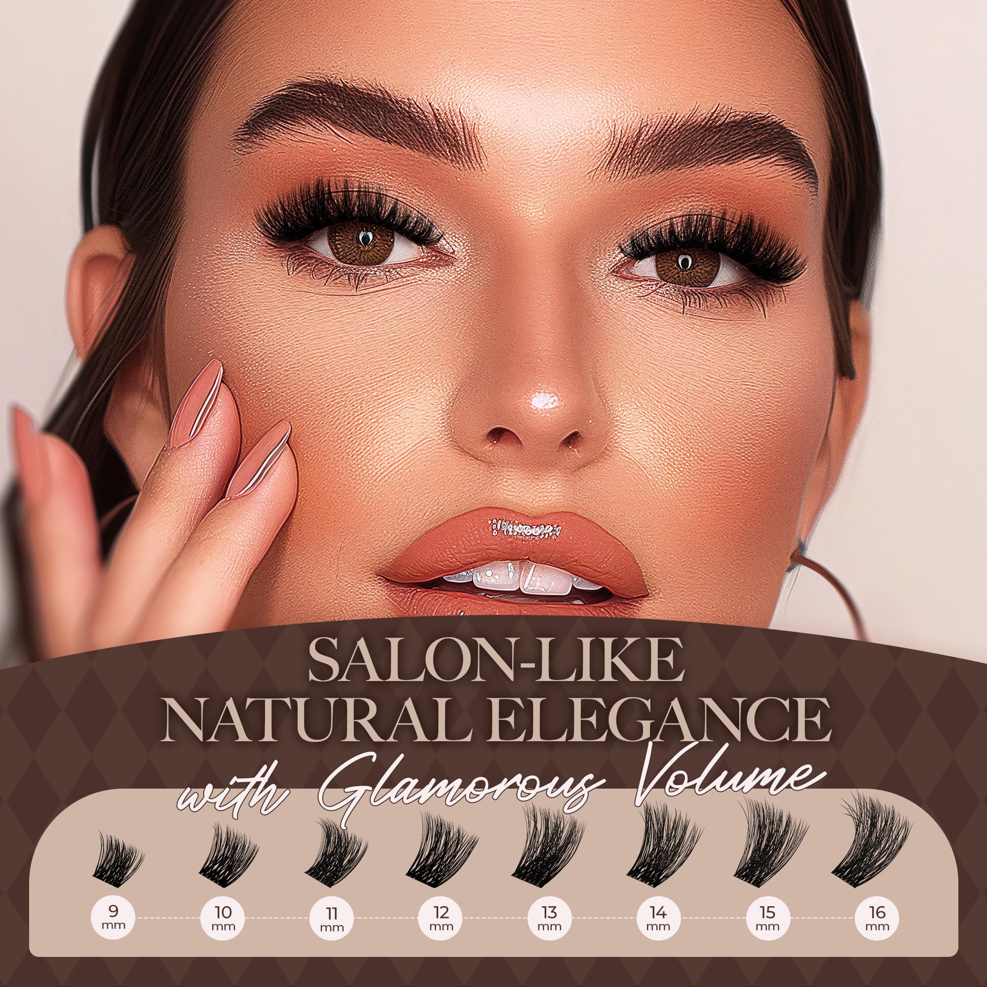LASHVIEW Klastry rzęs D Curl objętościowe 9-16mm Mix SilkPlush Miękkie Puszyste DIY Klastry rzęs w domu - Styl W03