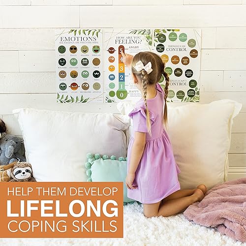 Miniatura 8 de Hadley Designs - Tabla de Sentimientos para Niños de 4-8 años - Tabla de Emociones para Niños Pequeños de 3-5 años, Carteles de Sentimientos para