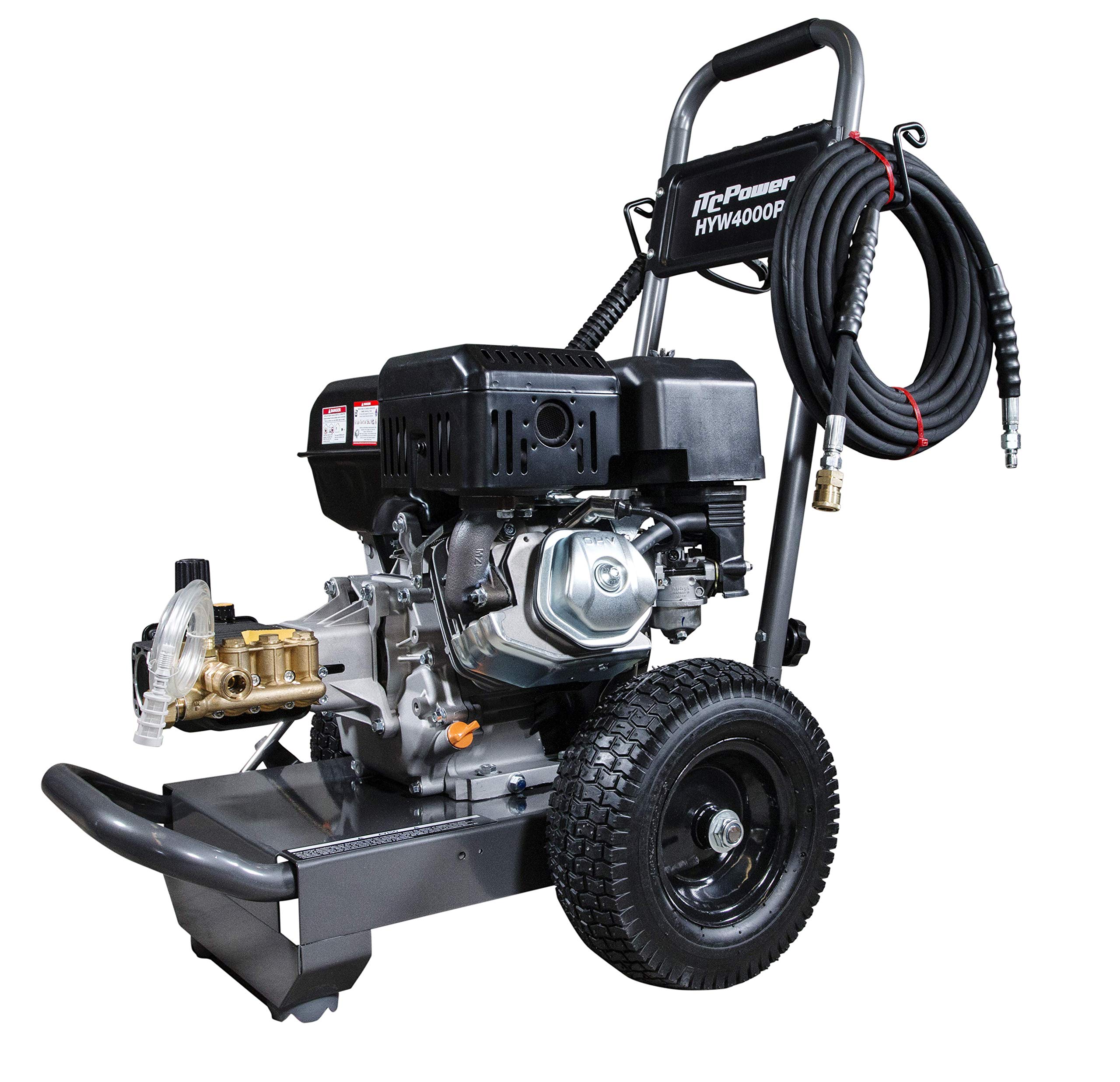 ITCPower Hidrolavadora Gasolina 4000 PSI Profesional Alta Presión - Hidrolimpiadora Industrial Potente para Limpieza Intensiva Exterior - Máquina Limpieza a Presión Uso Profesional