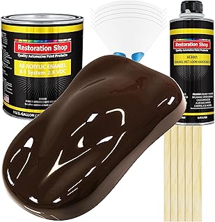 Restoration Shop - Dakota Brown Acrylic Enamel Auto Paint - Complete Gallon Paint Kit - Professional Single Stage High Gloss Automotive, Car, Truck, Equipment Coating, 8:1 Mix Ratio, 2.8 VOC