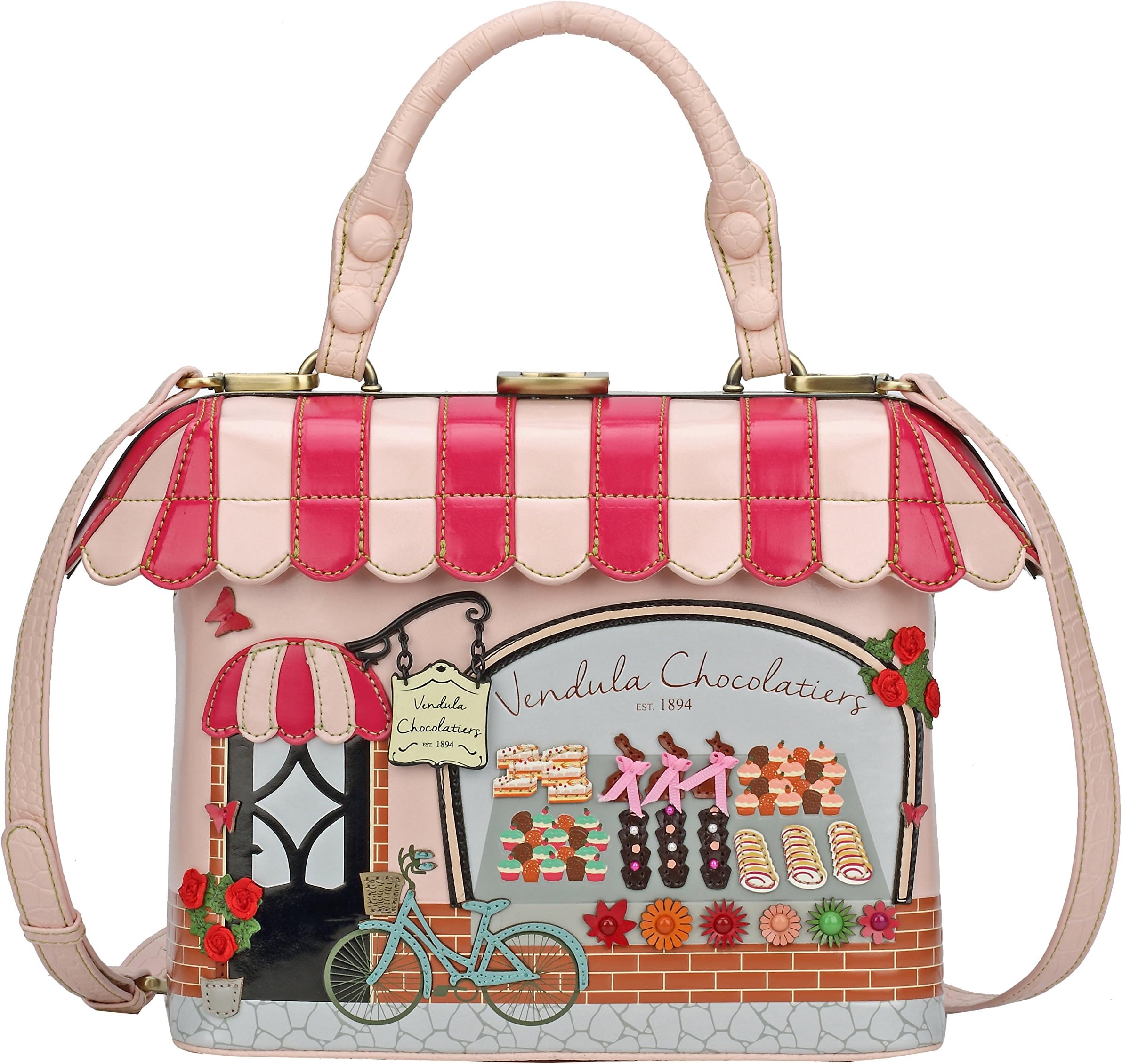 Vendula London Designer Handbag Ladies Faux Leather Shoulder Chocolatier Grab Bag