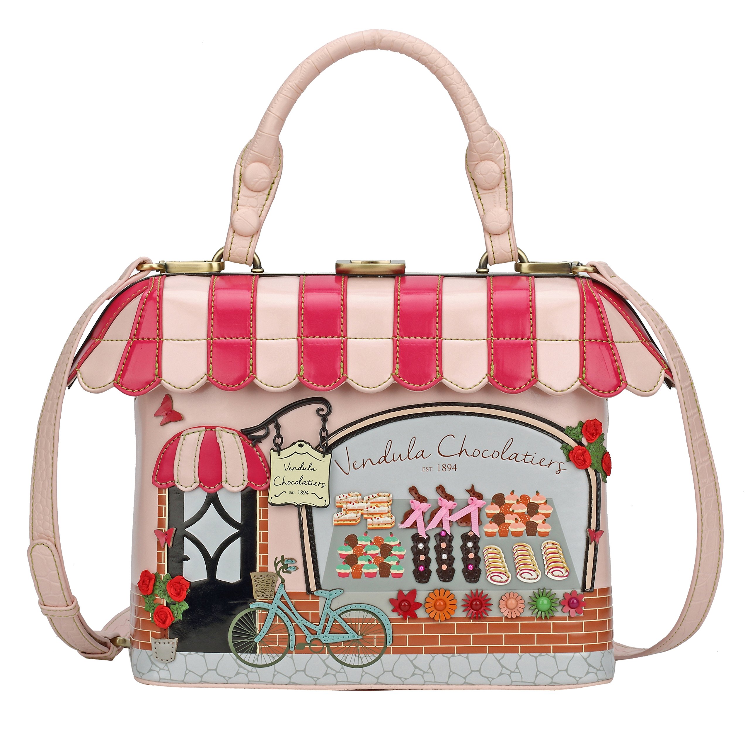 Vendula London Designer Handbag Ladies Faux Leather Shoulder Chocolatier Grab Bag