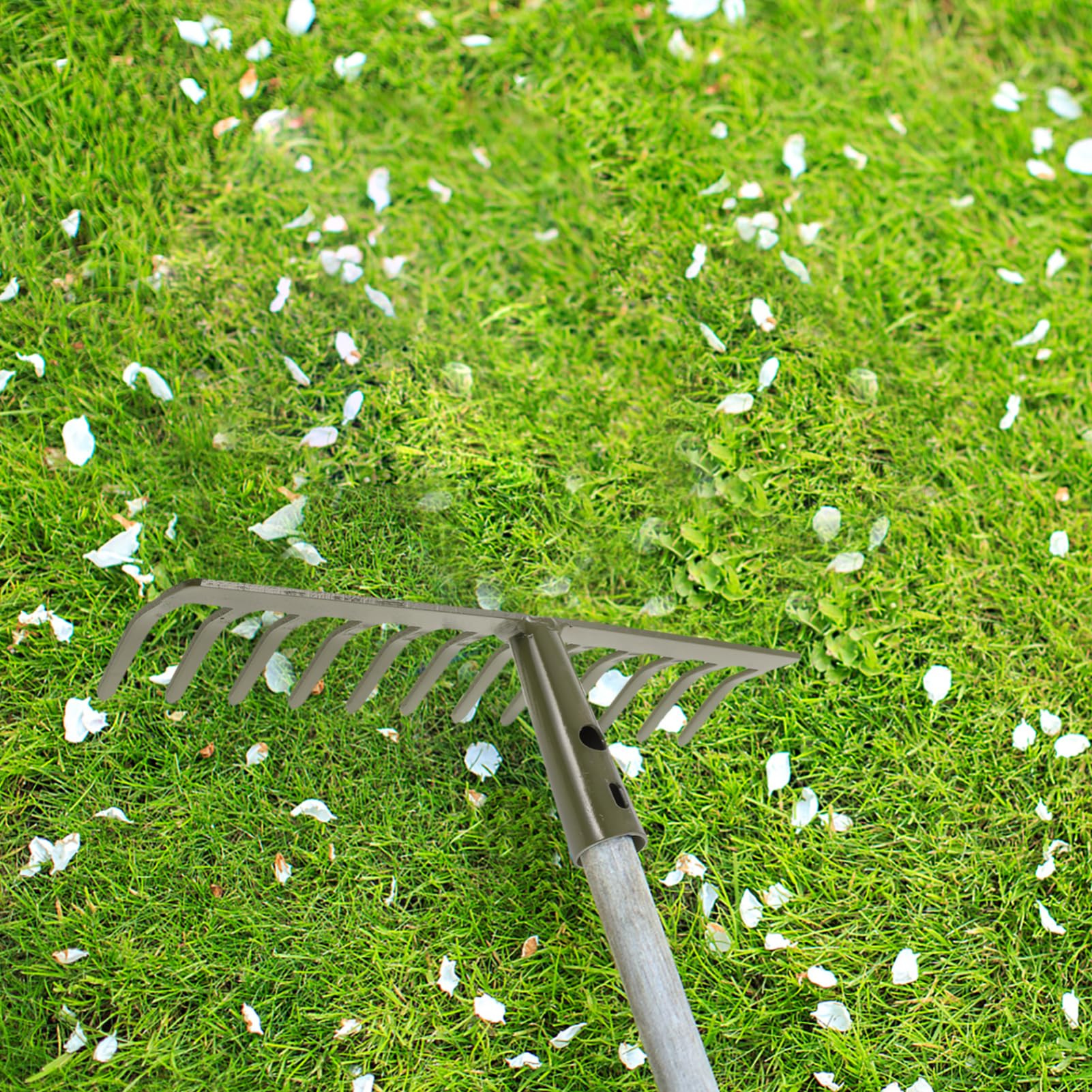 Hemobllo 2piezas Rastrillo De Jardín De Metal De Dientes Herramienta De Jardinería para Aflojar Suelo y Nivelar Césped Rastrillo Mini Sin Mango para El Jardín