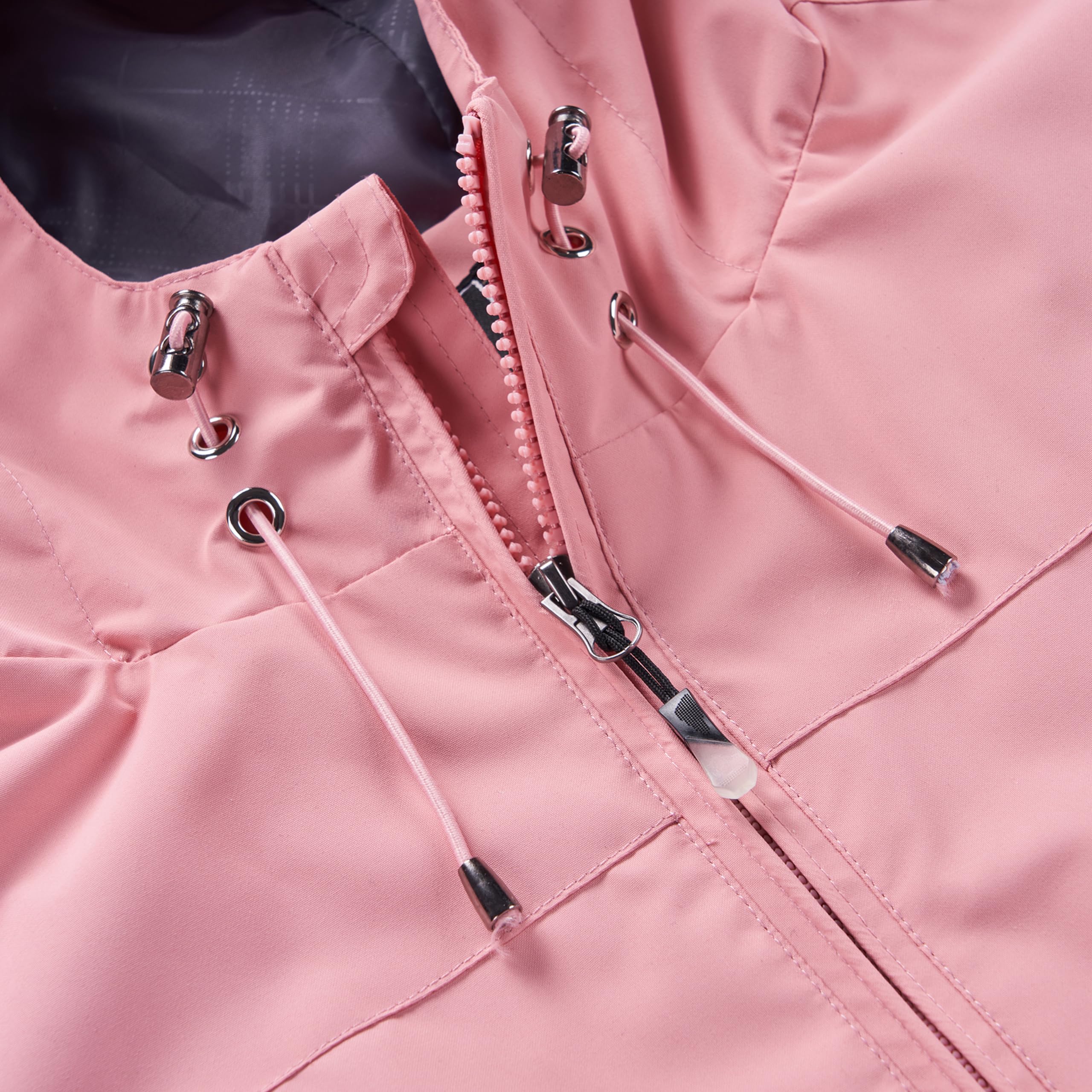 Blu Apparel Chaqueta impermeable con capucha para mujer, cortavientos, senderismo, caminar, chaqueta de primavera