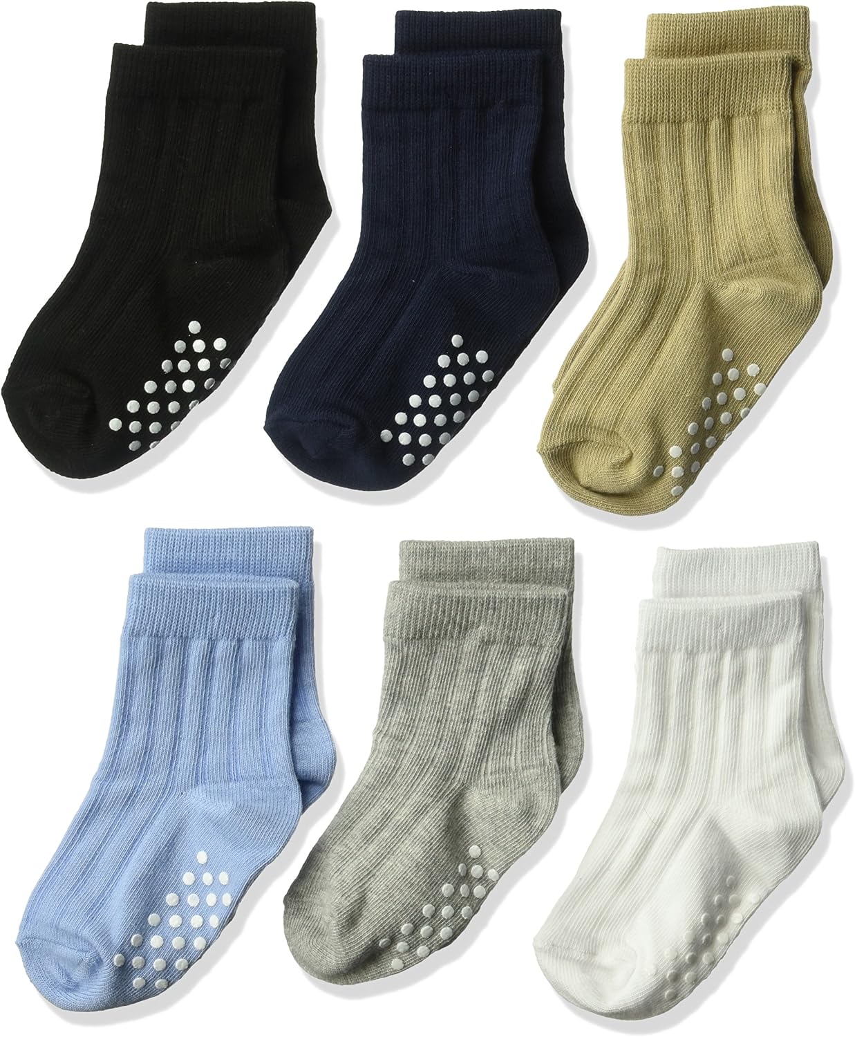 Jefferies Socks Non-skid Rib Cotton Crew Socks 6 Pair Pack Sockshosiery