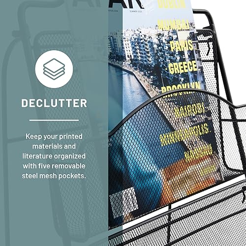 Vista 4 de Safco Products, 6460BL, revistero de tres charolas, color: negro., Negro