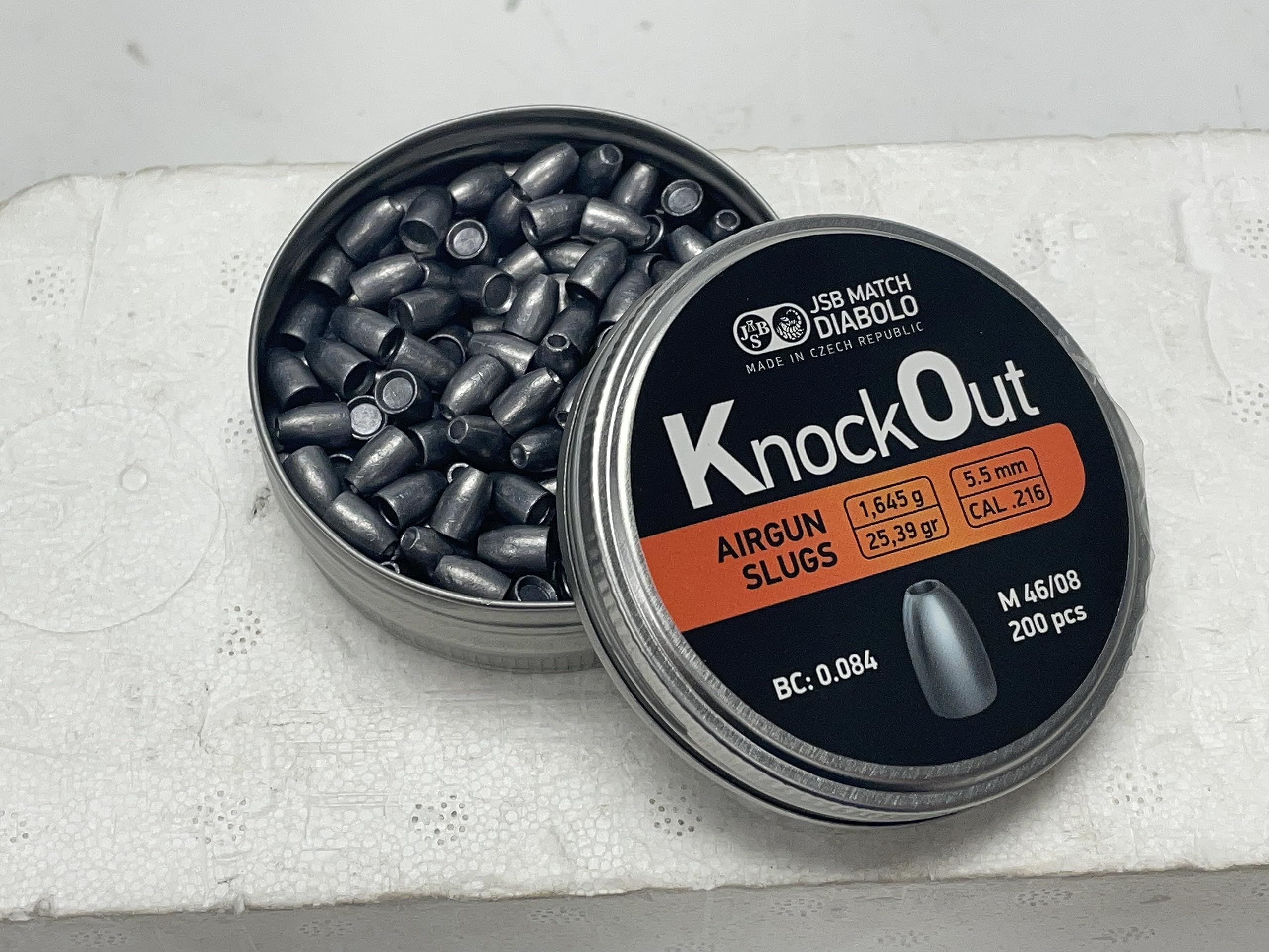 JSB Knockout Slugs .216 Cal, 25.39gr, Hollowpoint, 200ct