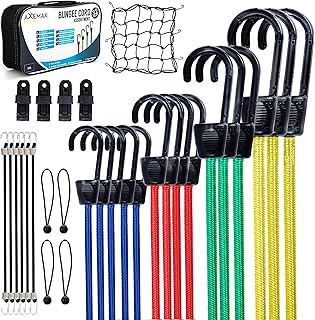 Sponsored Ad - AXEMAX Bungee Cords Heavy Duty Outdoor-32 PCS Assorted Sizes of Traps Clips, Canopy Ties, Bungie Straps and...