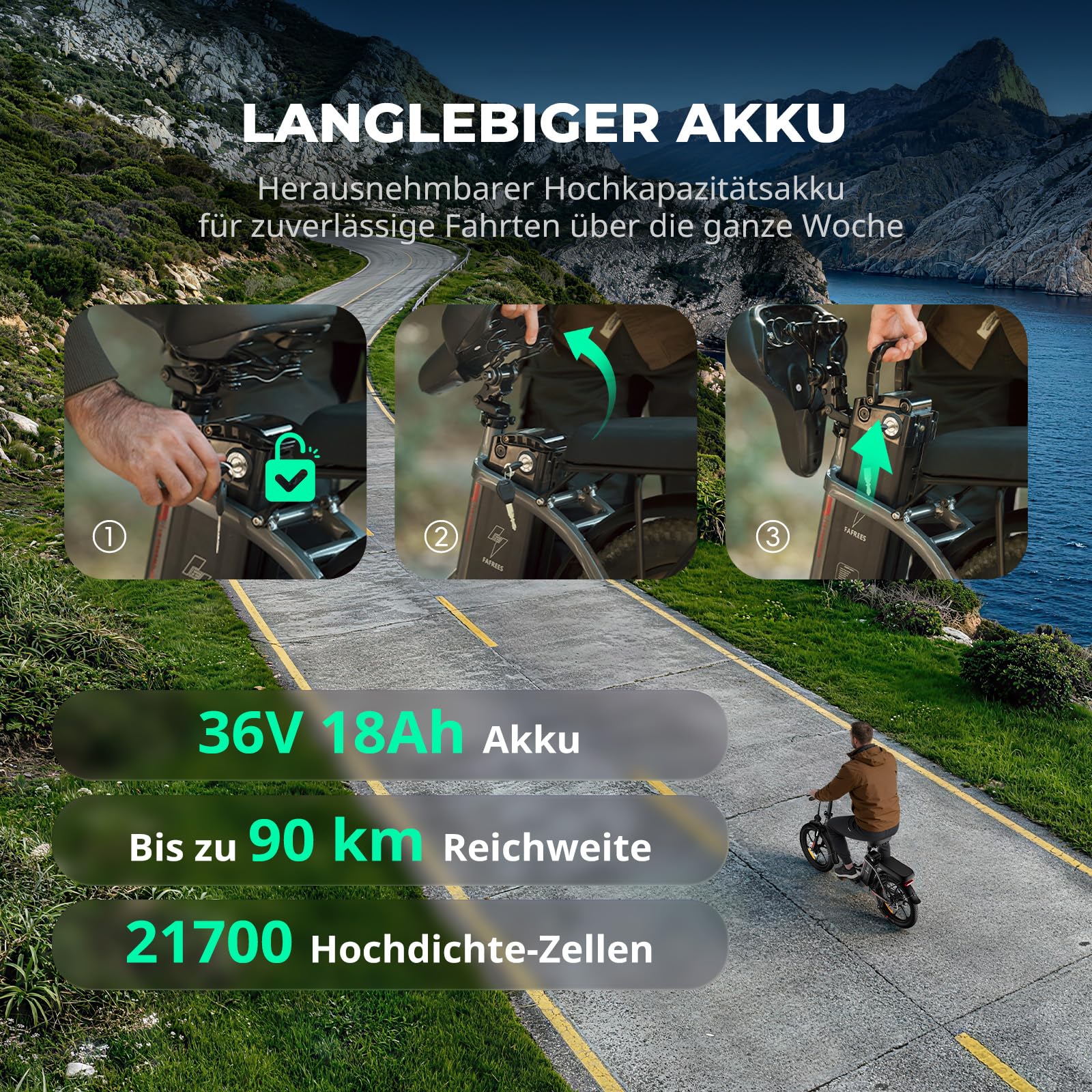 Fafrees F20 E Bike Klapprad 20 Zoll für Erwachsene [ Offiziell ] Herren Ebike Damen 18AH/ 20AH Akku, Elektrofahrrad 250W, E Fatbike 140kg, Elektro Fahrrad, Elektrisch Mountainbike 25km/h- Update