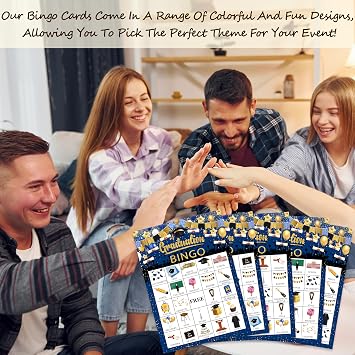 Graduation Bingo Game Cards for Adults, Graduation Party Game for Friend Family, Ideal for Graduation Themed Party Game, 24 Players Grad Party Supplies Favors, 007