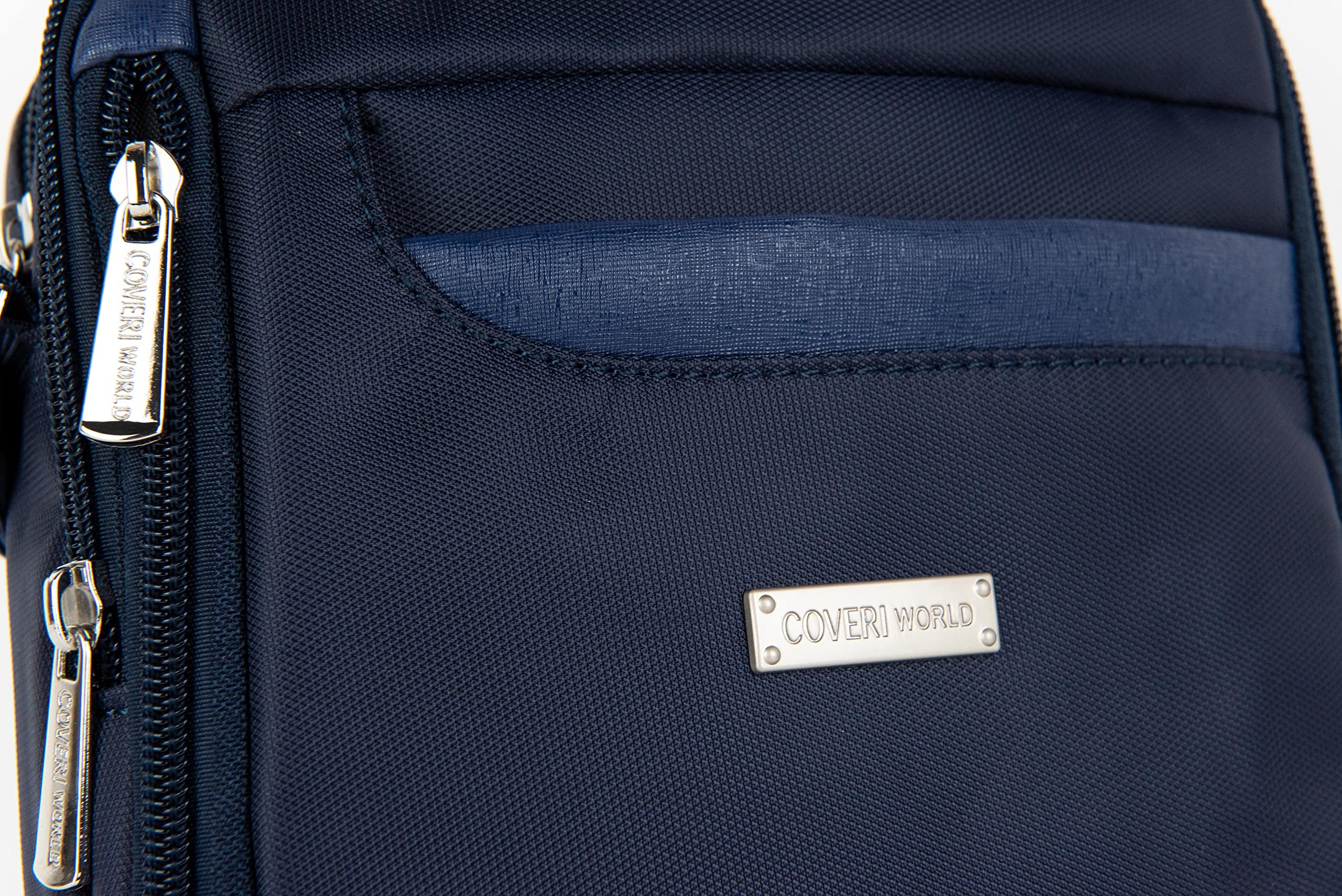 COVERI WORLD Borsello Uomo Impermeabile Tracolla Regolabile Porta Cellulare poliestere art CW1171 Blu 20x21x5 cm