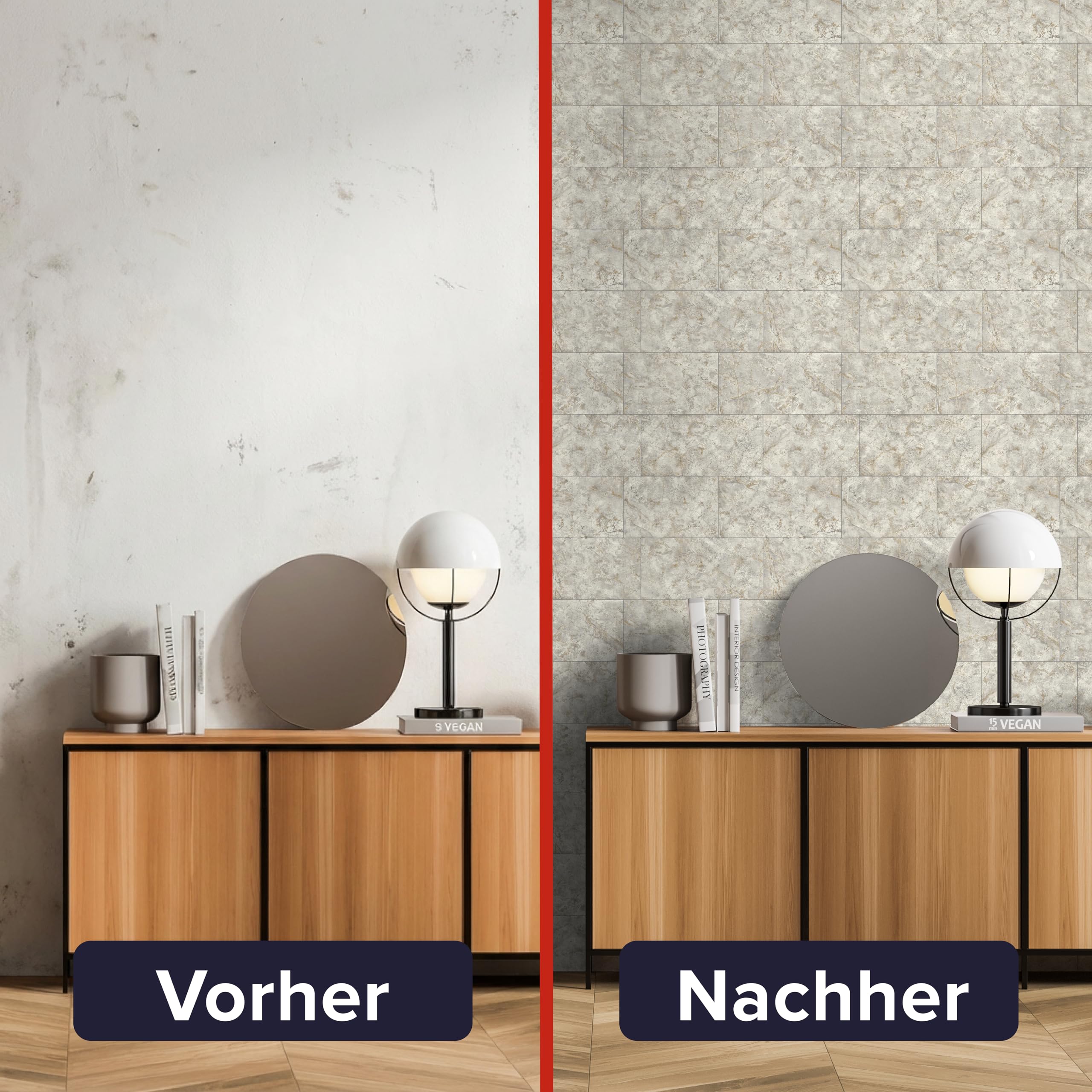 Rasch Selbstklebende Tapete Steinoptik Luxora - Strukturierte Vliestapete Naturstein Dunkel-Grau und Gold - Einfaches Anbringen ohne Kleister mit tesa-Klebetechnologie - 6,00m x 0,53m