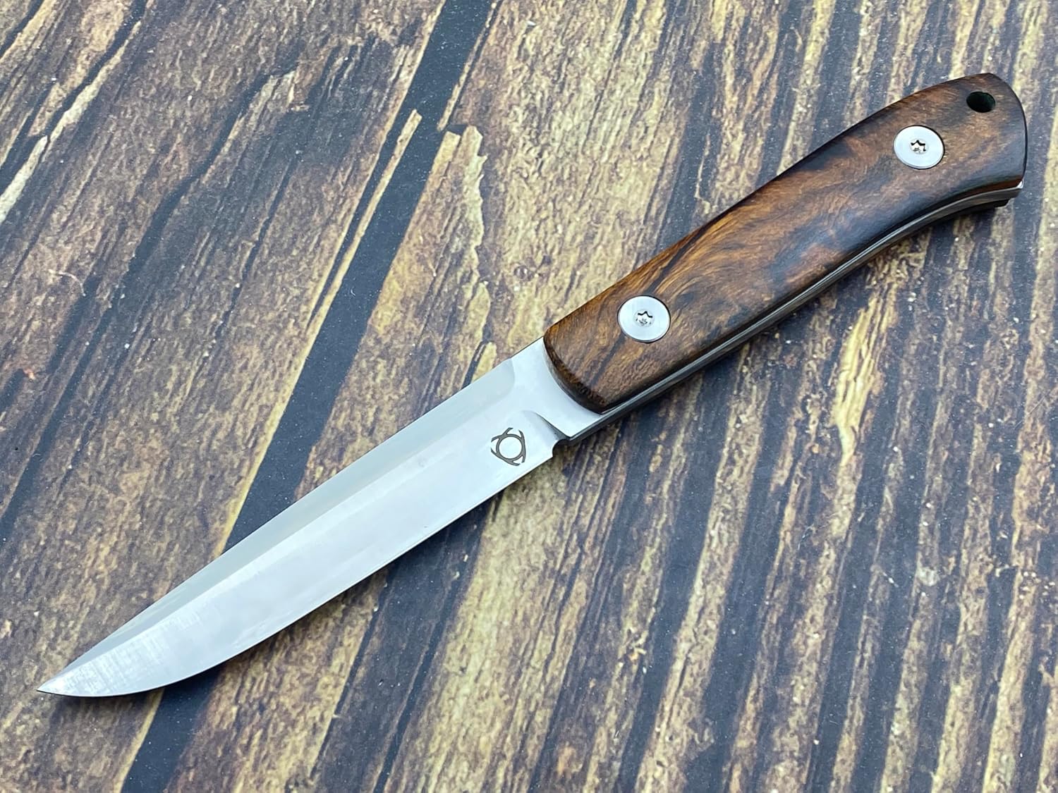 TWO SUN SixLeaf SL-42-Wood Micro Mini Fixed Blade Knife M390 Steel Desert Ironwood handle Belt Sheath EDC Little Tool