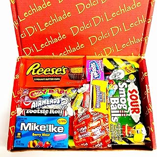 American Sweets Gift Box - Dolci Di Lechlade - Candy USA Chocolate Sweet Pick & Mix Snacks Gums Birthday Reeses Nerds Hamper Secret Santa Christmas Stocking Filler Present