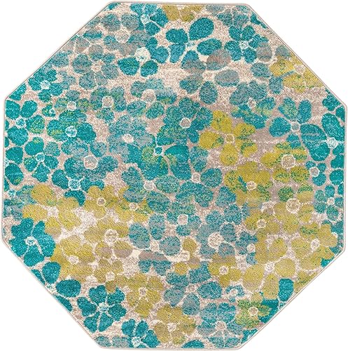 Miniatura 10 de Unique Loom Azalea Collection - Alfombra de área - Encore (Runner 2' 11" x 12' 0", TurquesaRosa)