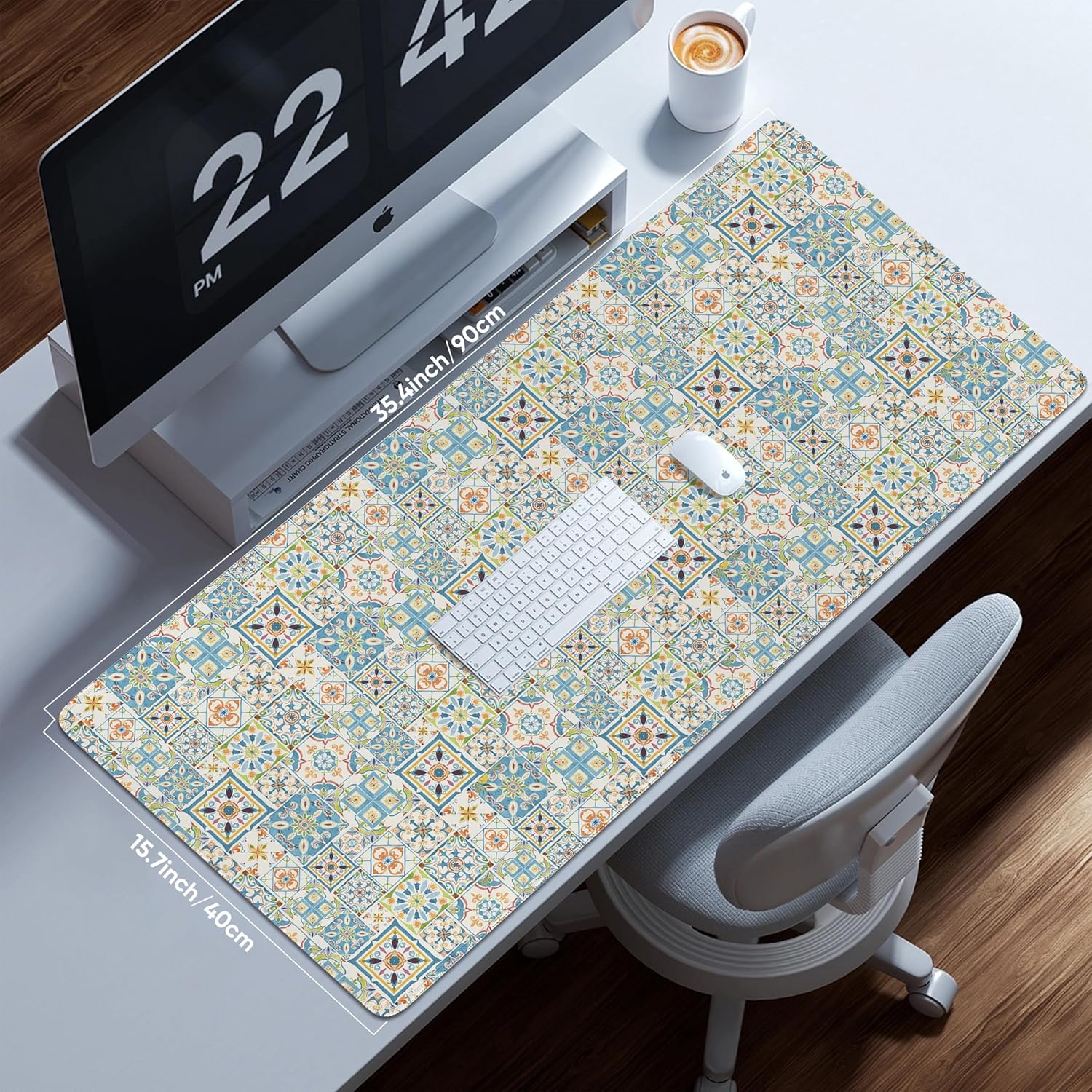 icolor Extended Gaming Mouse Pad,Stitched Edges XXL Large Desk Mat,Non-Slip Base Keyboard Desk Pads for Home Office & Gamers,35.4 x 15.7 in Desk Blotter Pad Protector - Image 3