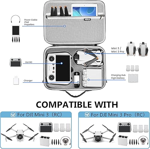 Miniatura 2 de STARTRC Estuche de transporte portátil bolsa de viaje para DJI Mini 3/Mini 3 Pro Accesorios, Mini 3 Pro Rc, compacto
