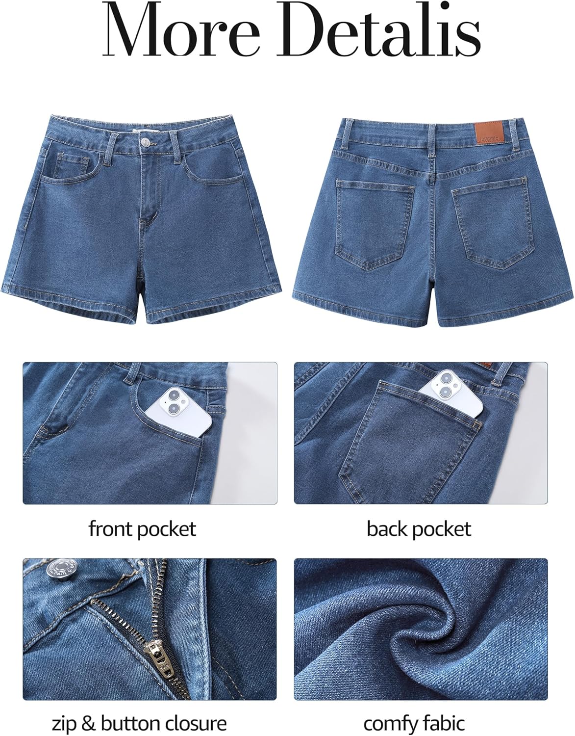 luvamia Jean Shorts for Women High Waisted Trendy Summer Casual Wide Leg Stretchy Denim Jorts Distressed Cut Off Shorts - Image 5