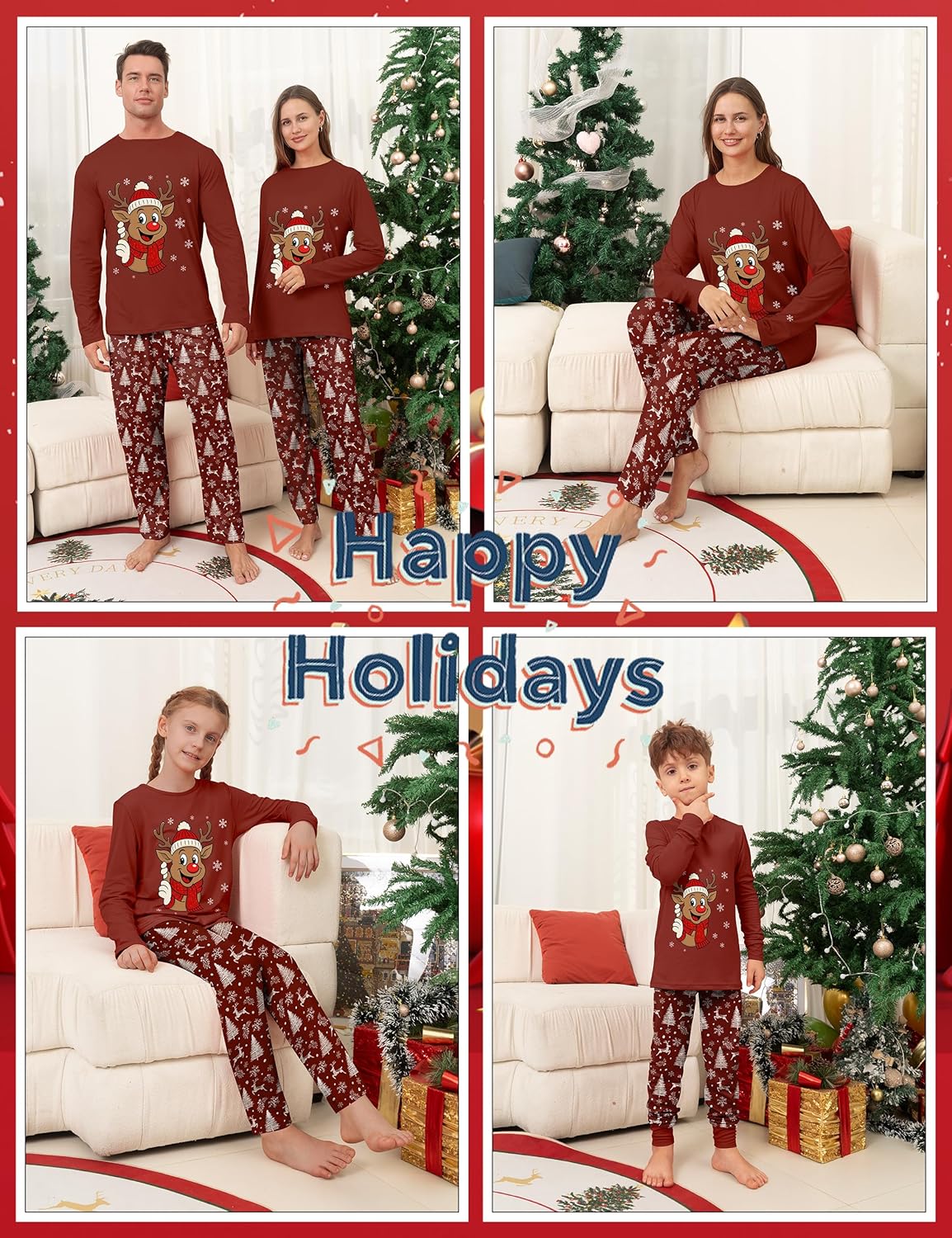 ファミリークリスマスパジャマ マッチングセット ホリデーパジャマ クリスマスパジャマ 家族やカップル用