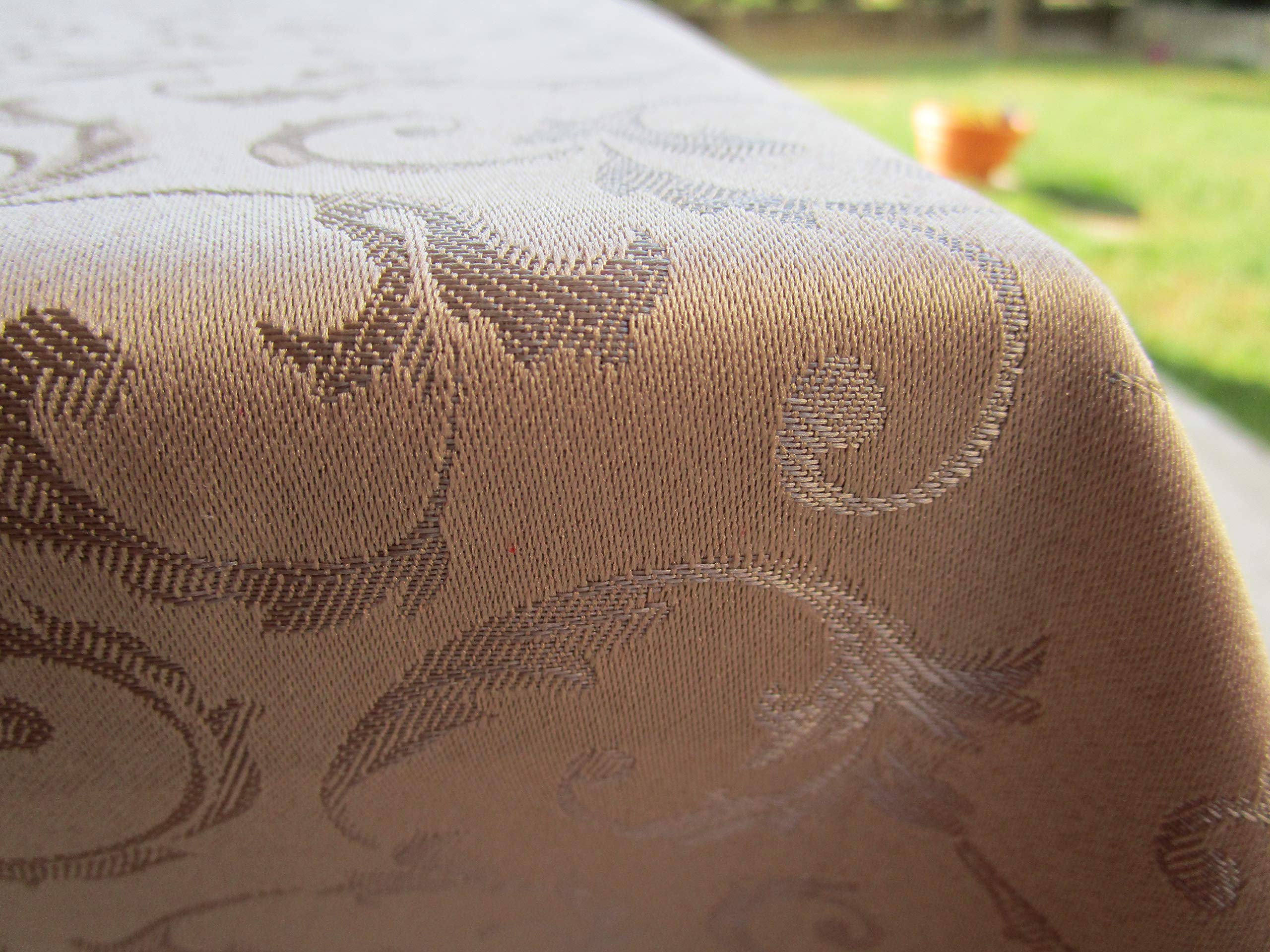 Nappe ou nappe anti-taches unie damassée 100% hydrofuge - Taille 140X450 ... Nouveauté 2022.. (Pigeon)
