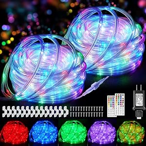 99FT 300 LED Connectable Rope Lights Outdoor Waterproof, 24 Color Changing Rope Lights with Remote, Color Chaning Outdoor String Lights for Bedroom, Deck, Patio, Backyards Halloween Christmas